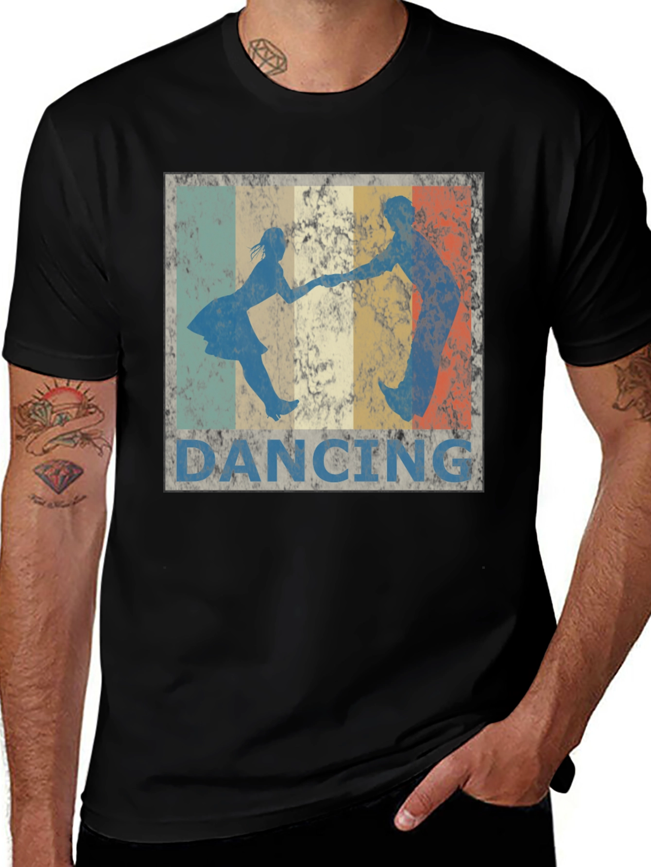 Retro Dancing T-Shirt - Vintage Style Black Tee