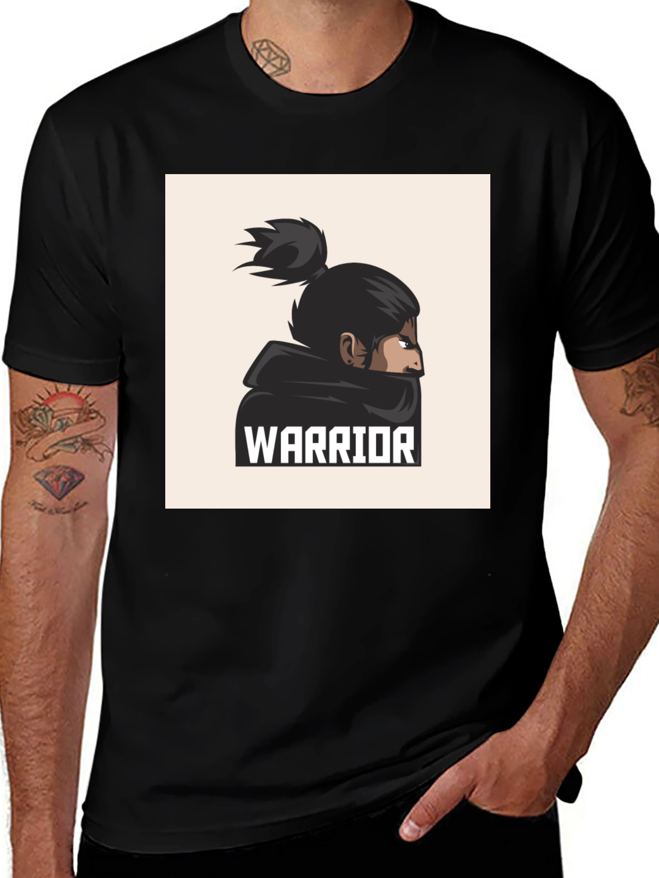 Variant 24 of Warrior Graphic Black T-Shirt