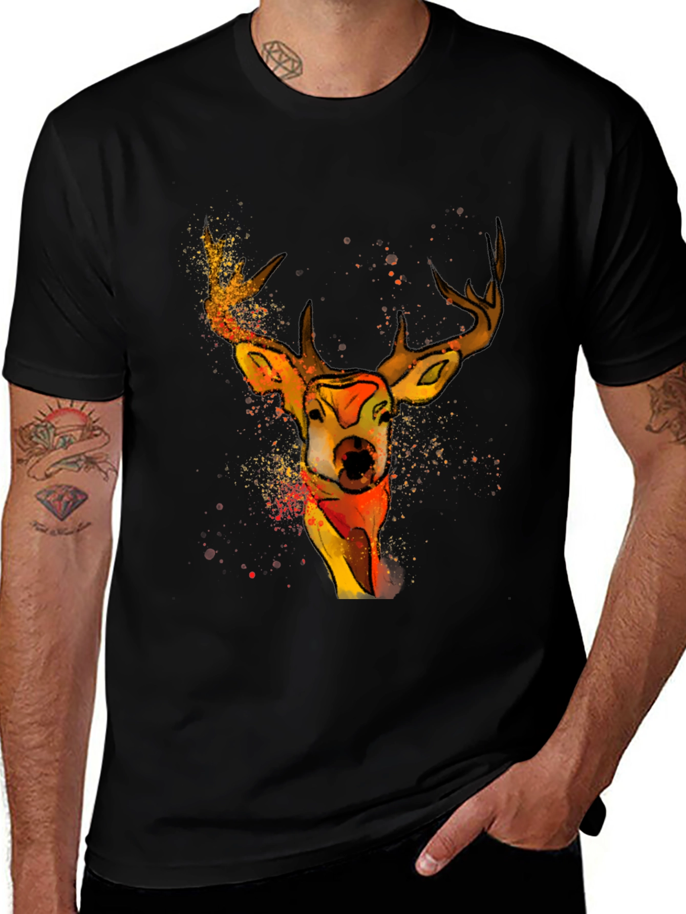 Variant 14 of Watercolor Deer Graphic T-Shirt - Unique Animal Tee