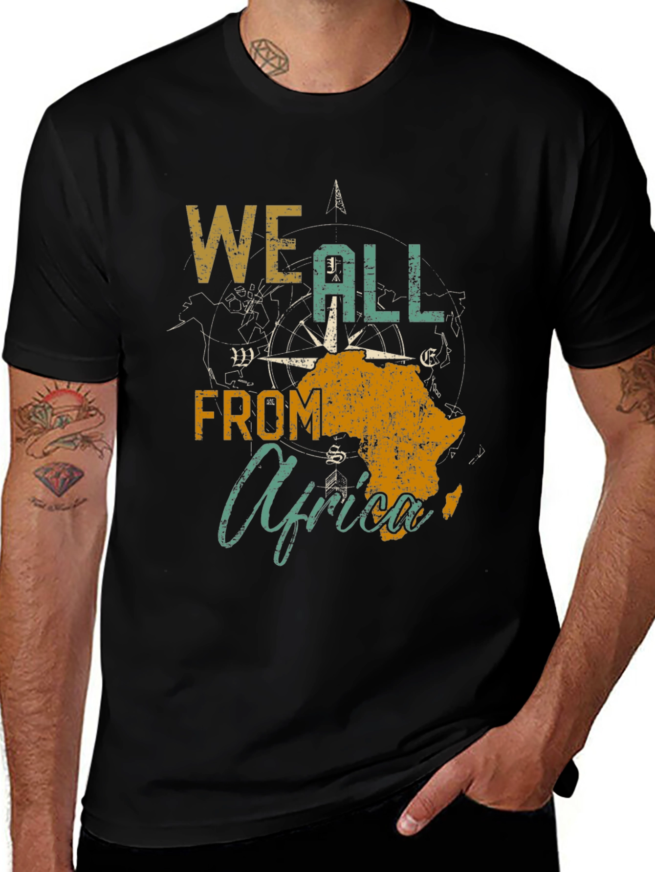 Variant 21 of We All From Africa Graphic Tee - Black Unisex T-Shirt