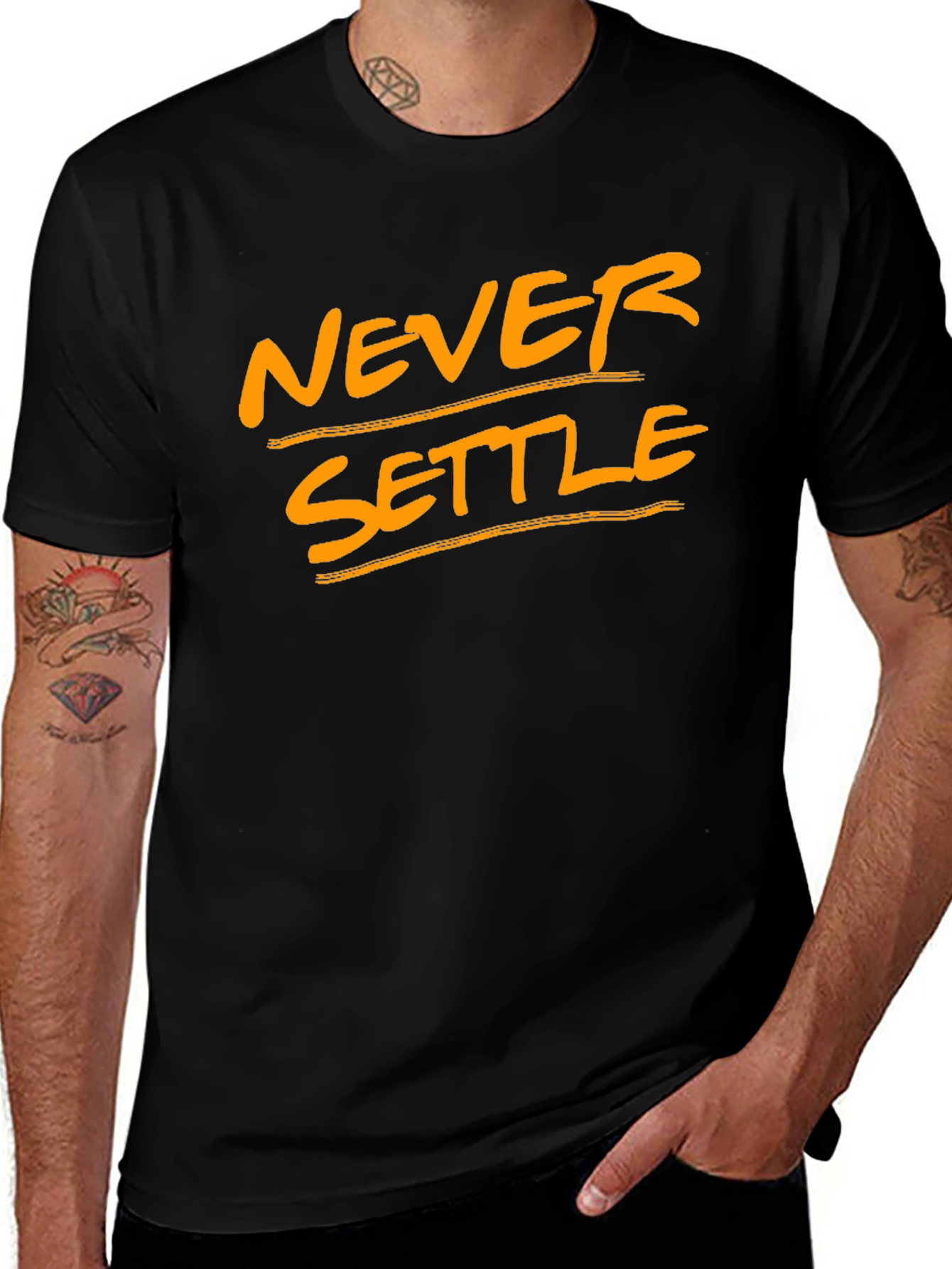 Never Settle Black T-Shirt