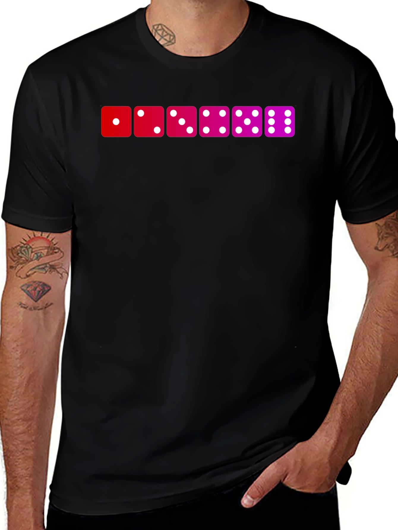 Variant 22 of Dice Patterned Graphic T-Shirt
