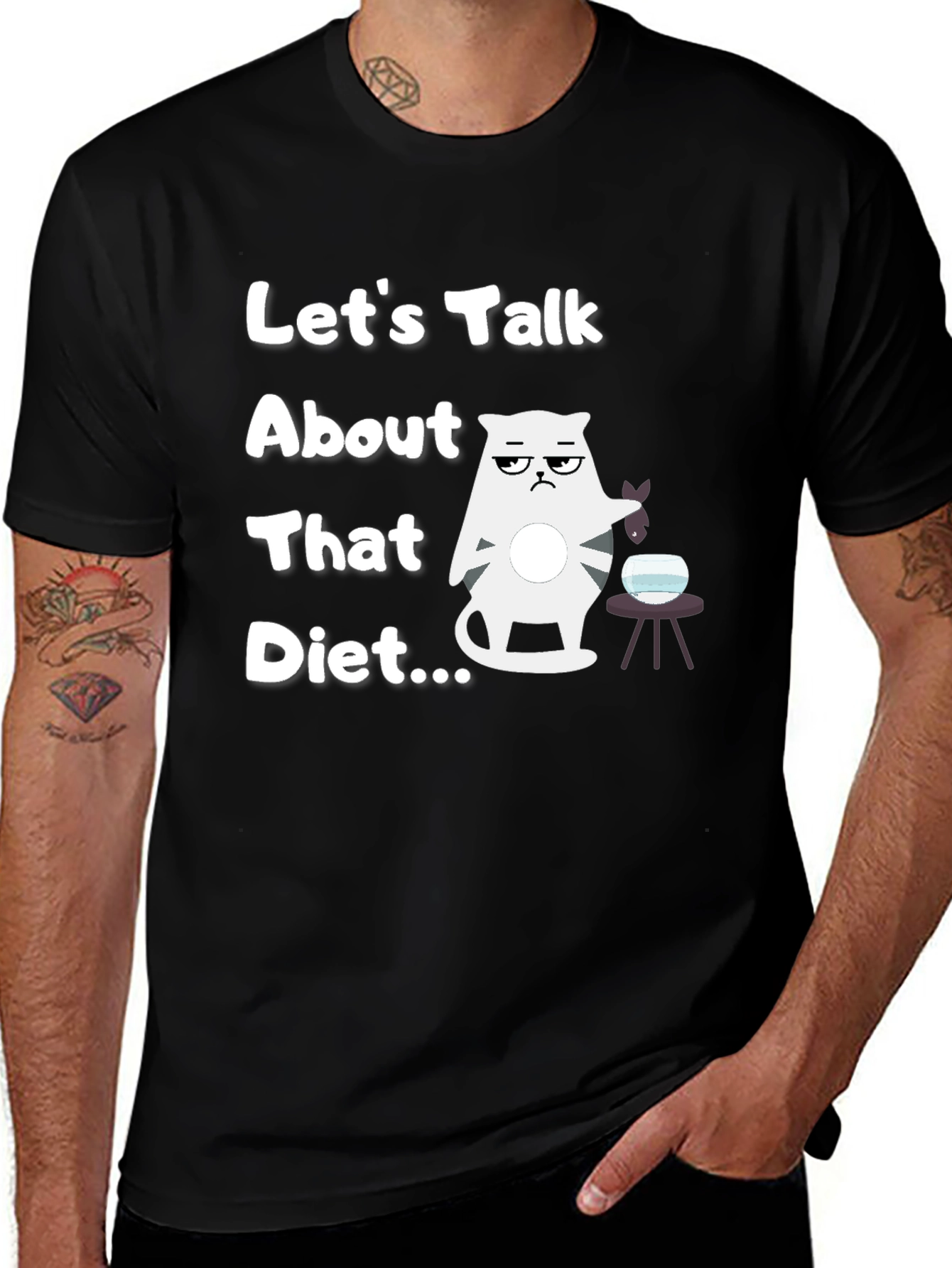Variant 28 of Funny Cat Diet T-Shirt - Let's Talk About That