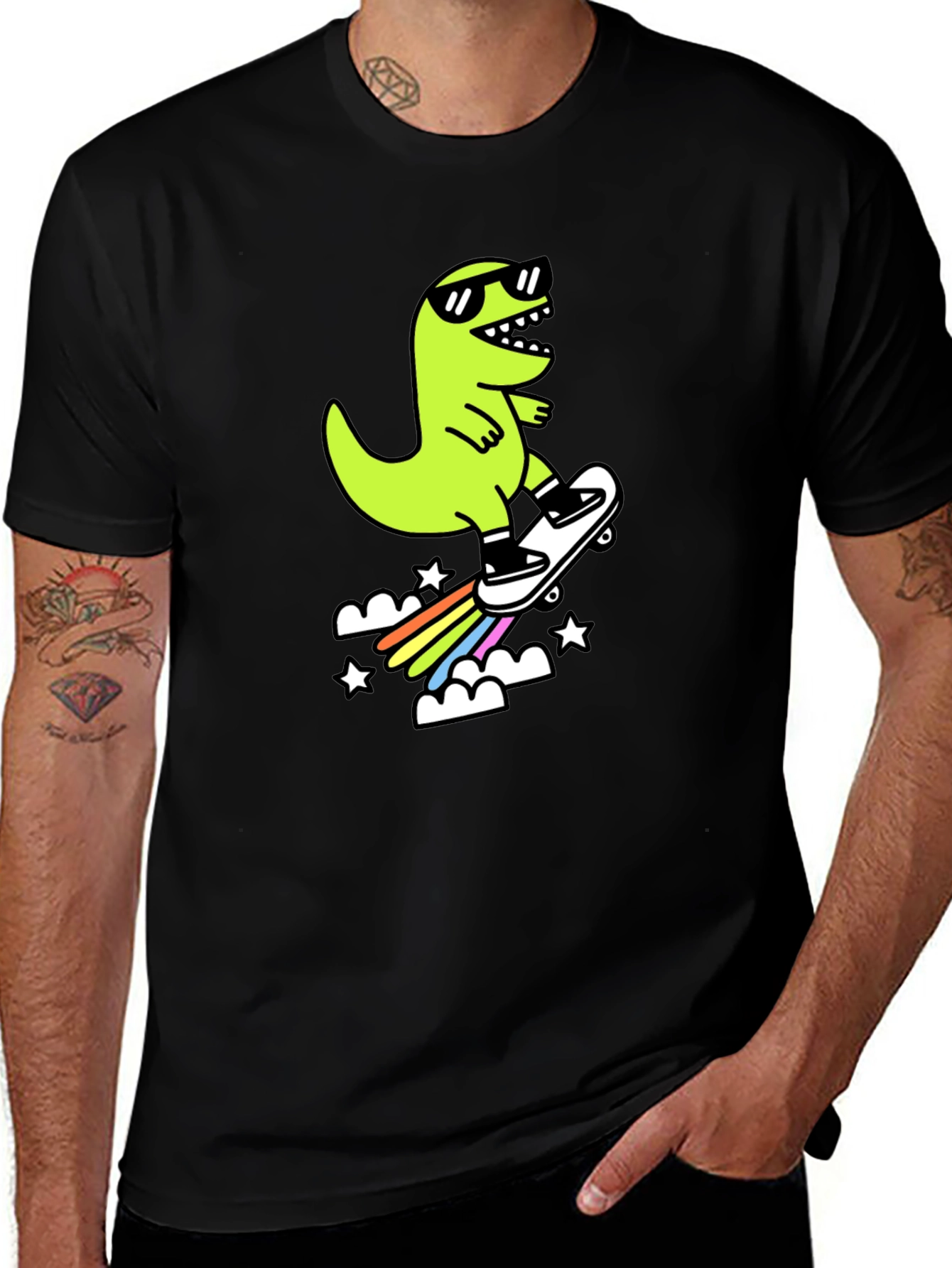 Variant 24 of Skateboarding Dino Graphic Tee - Cool & Fun T-Shirt
