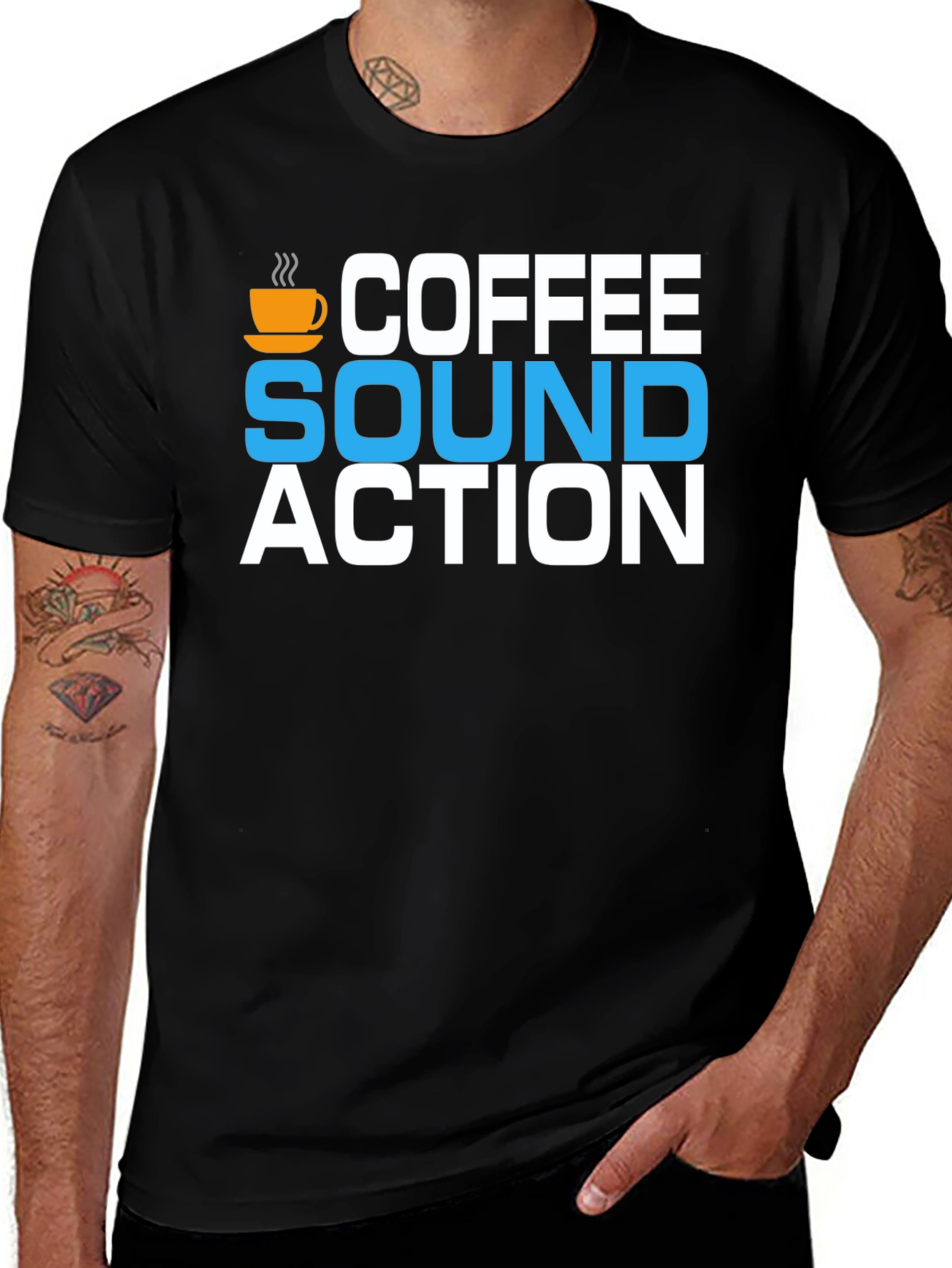 Variant 5 of Coffee Sound Action T-Shirt - Trendy Graphic Tee