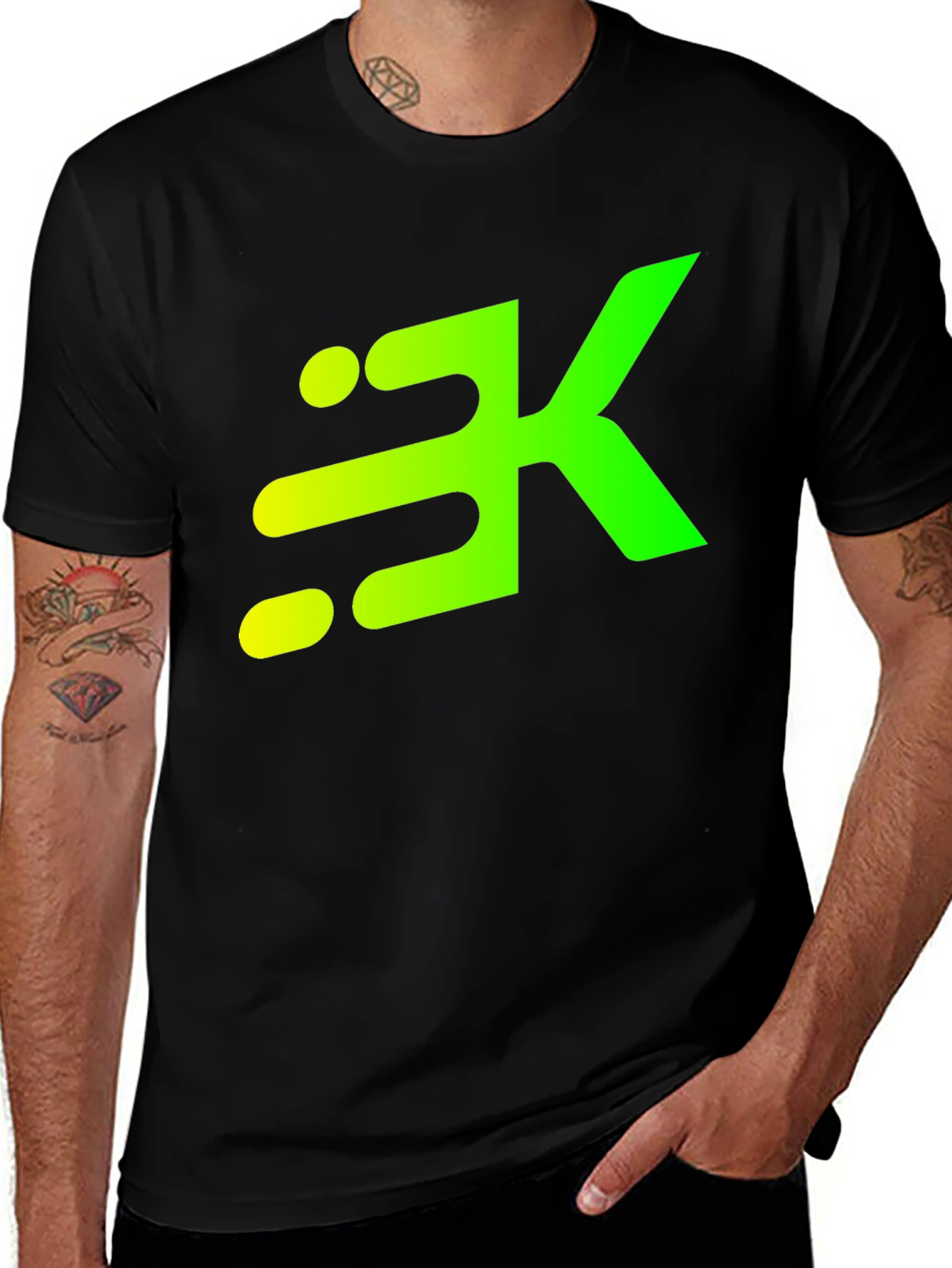 Variant 9 of Gradient 'K' Logo Black T-Shirt