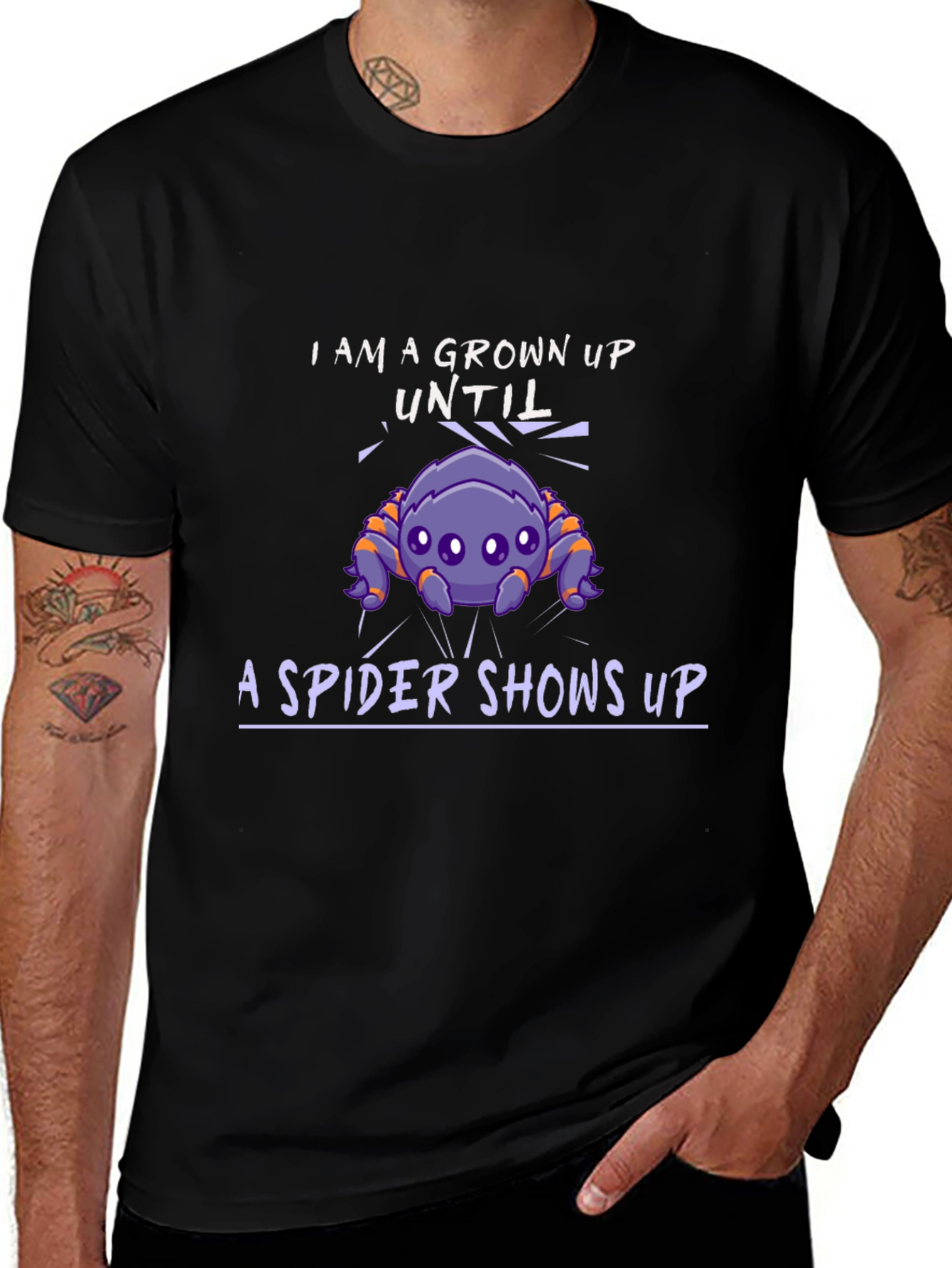 Variant 29 of Funny Spider T-Shirt - I Am a Grown Up Until...