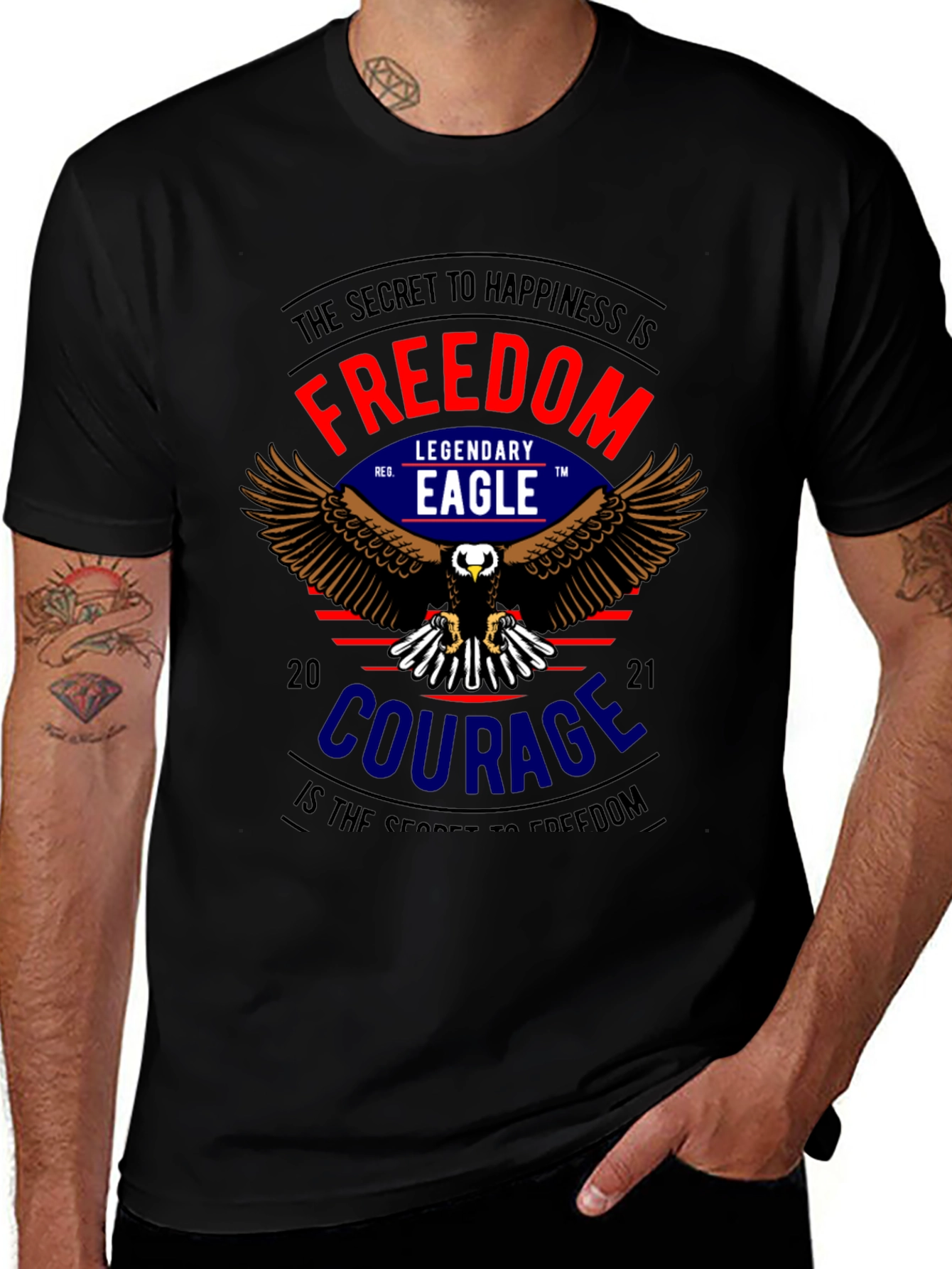 Variant 14 of Freedom Eagle Graphic Tee - Patriotic Design