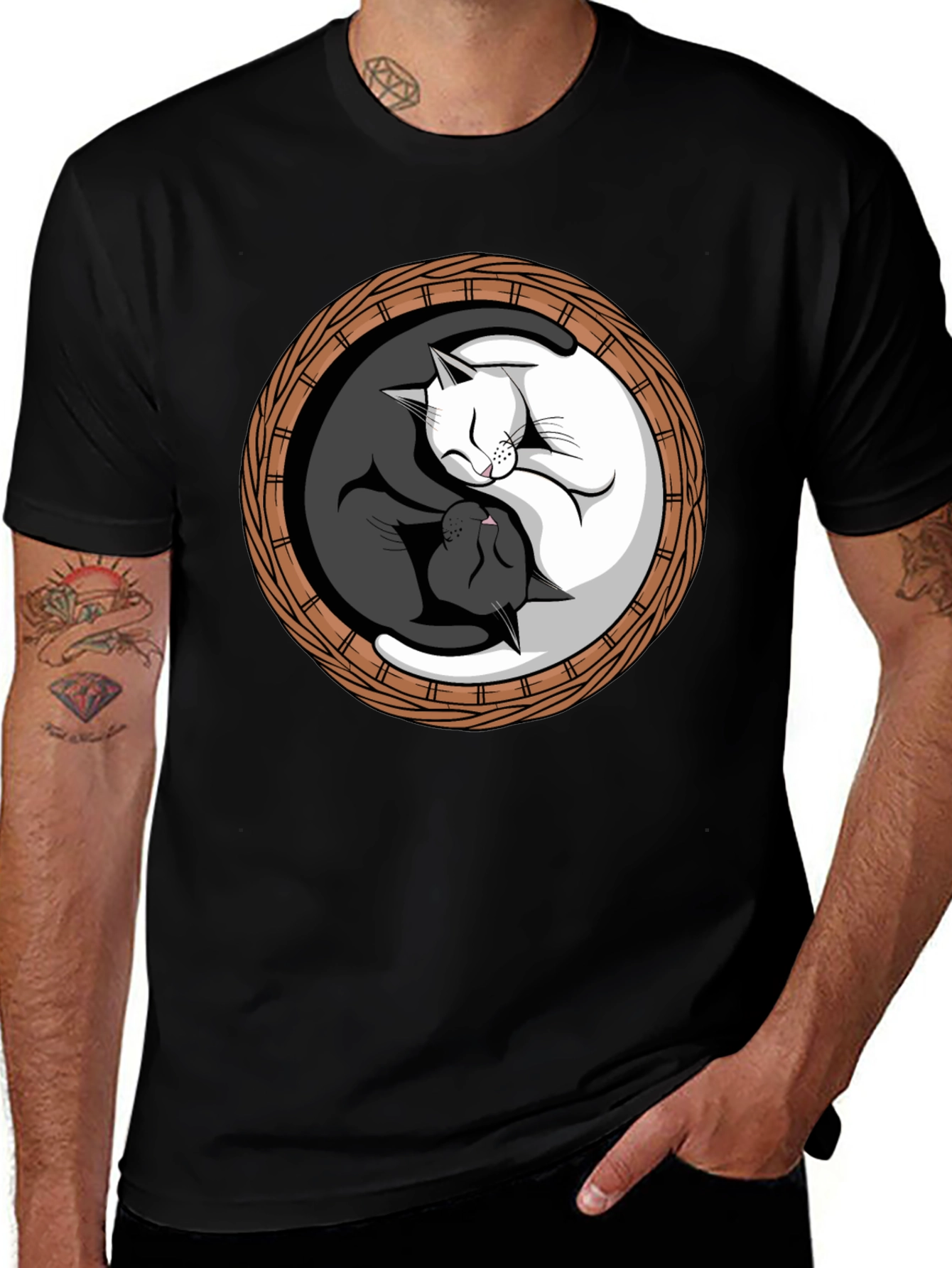 Variant 24 of Yin Yang Cats T-Shirt - Balance & Harmony