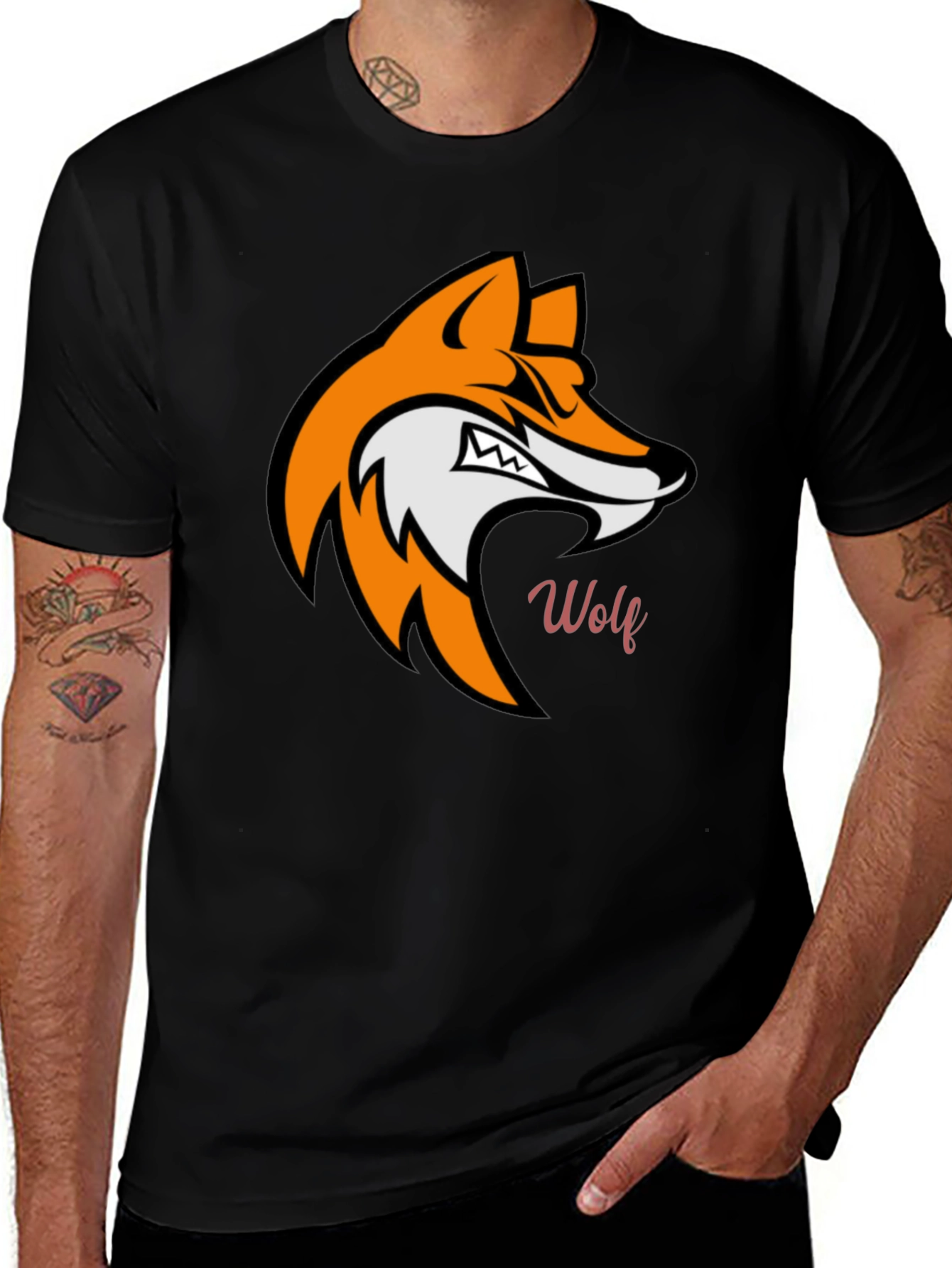 Variant 10 of Bold Wolf Graphic T-Shirt - Black