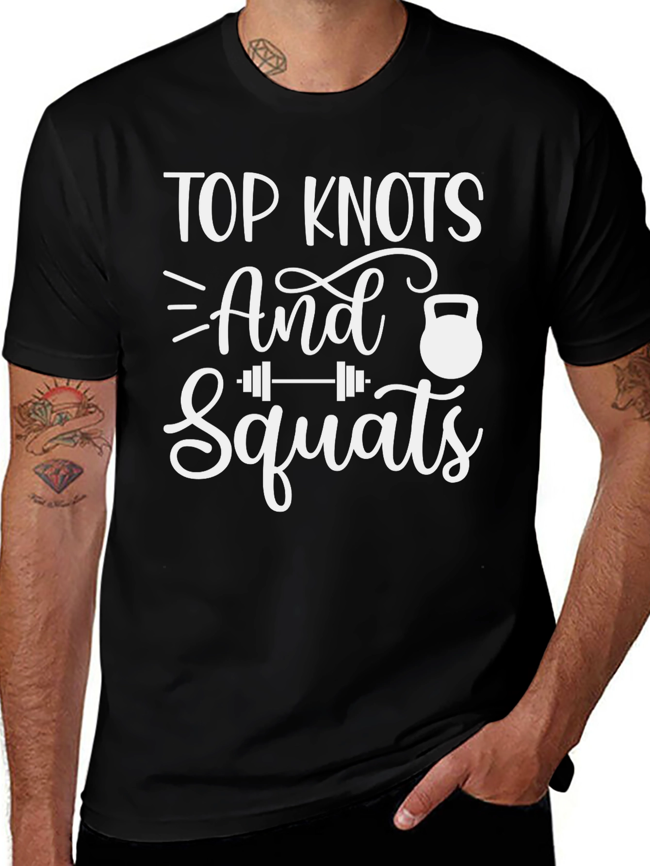Top Knots and Squats T-Shirt - Gym Workout Tee