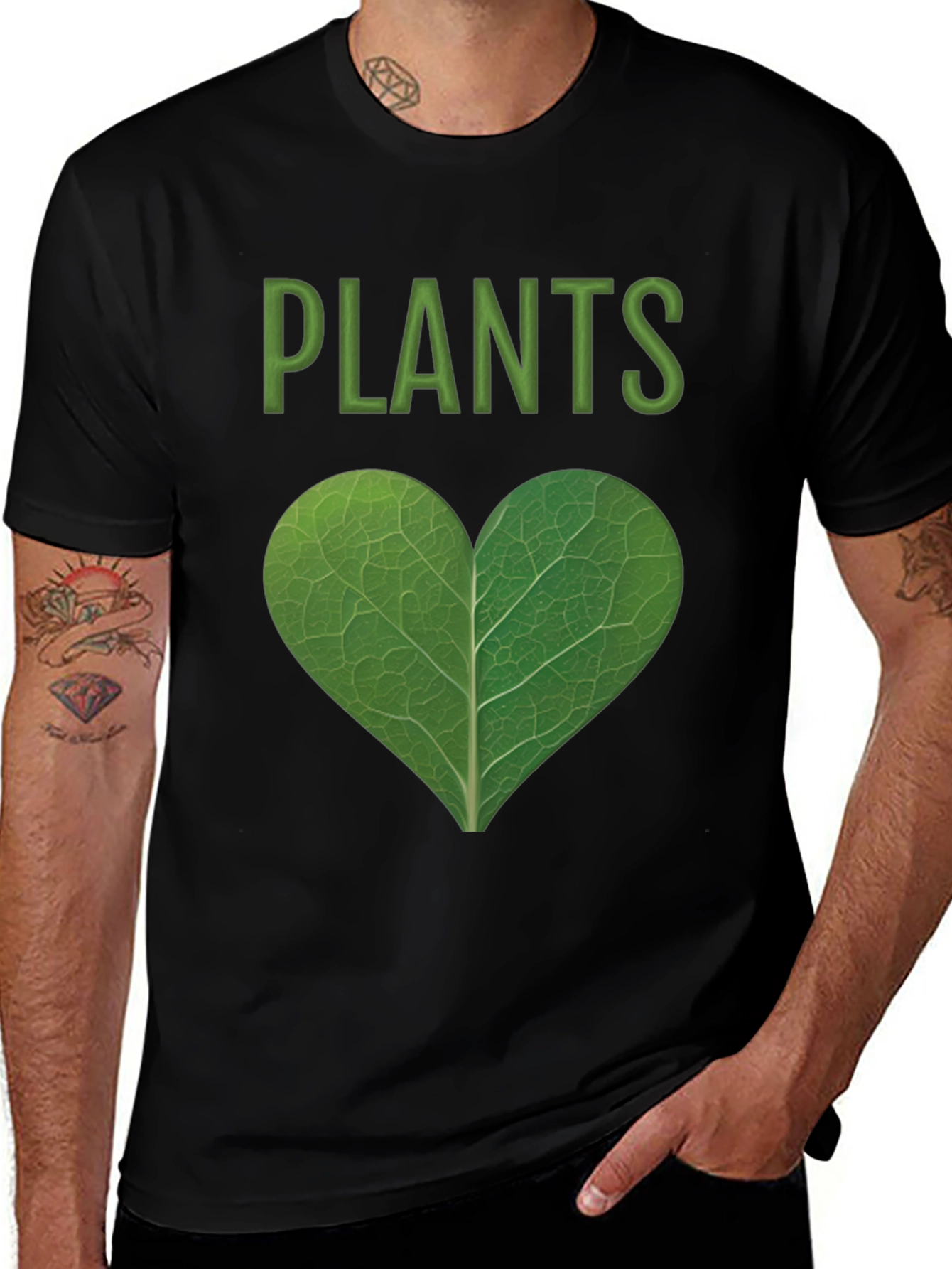 Variant 3 of Plants Leaf Heart Graphic Tee