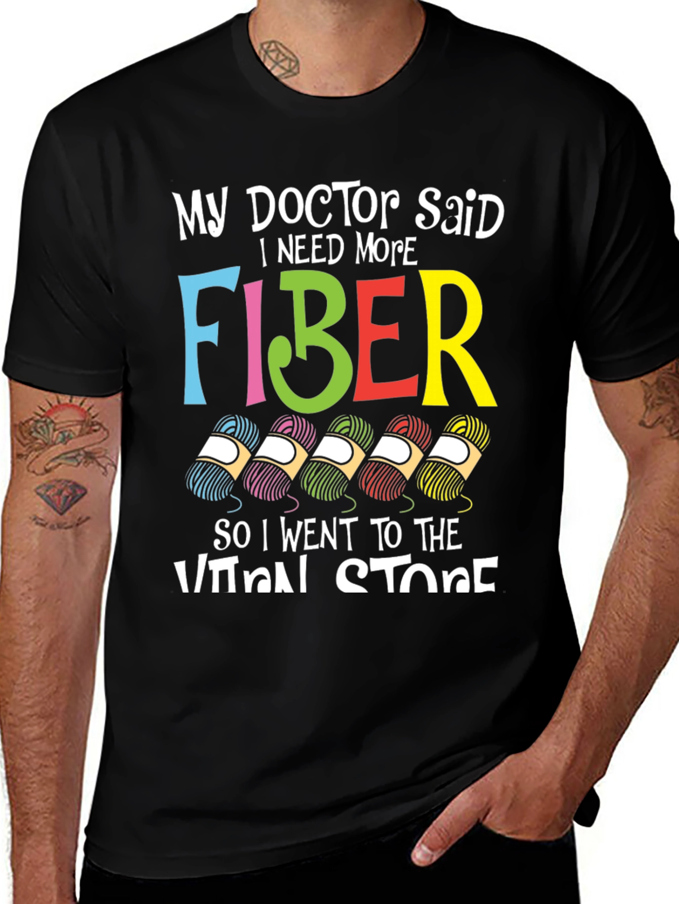 Variant 29 of Fiber Yarn Lover T-Shirt, Crafty Humor Tee