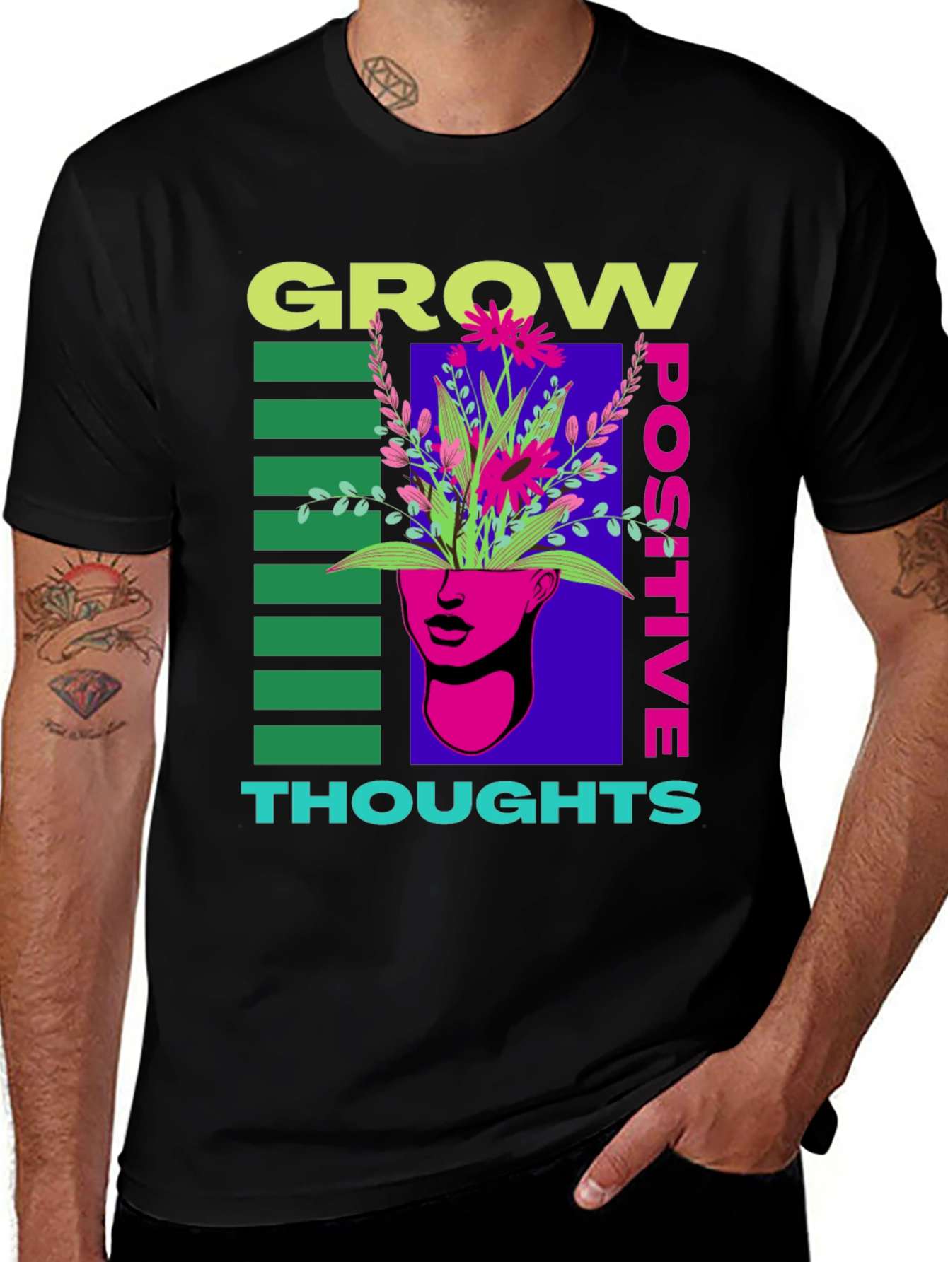 Variant 26 of Grow Positive Thoughts Graphic Tee