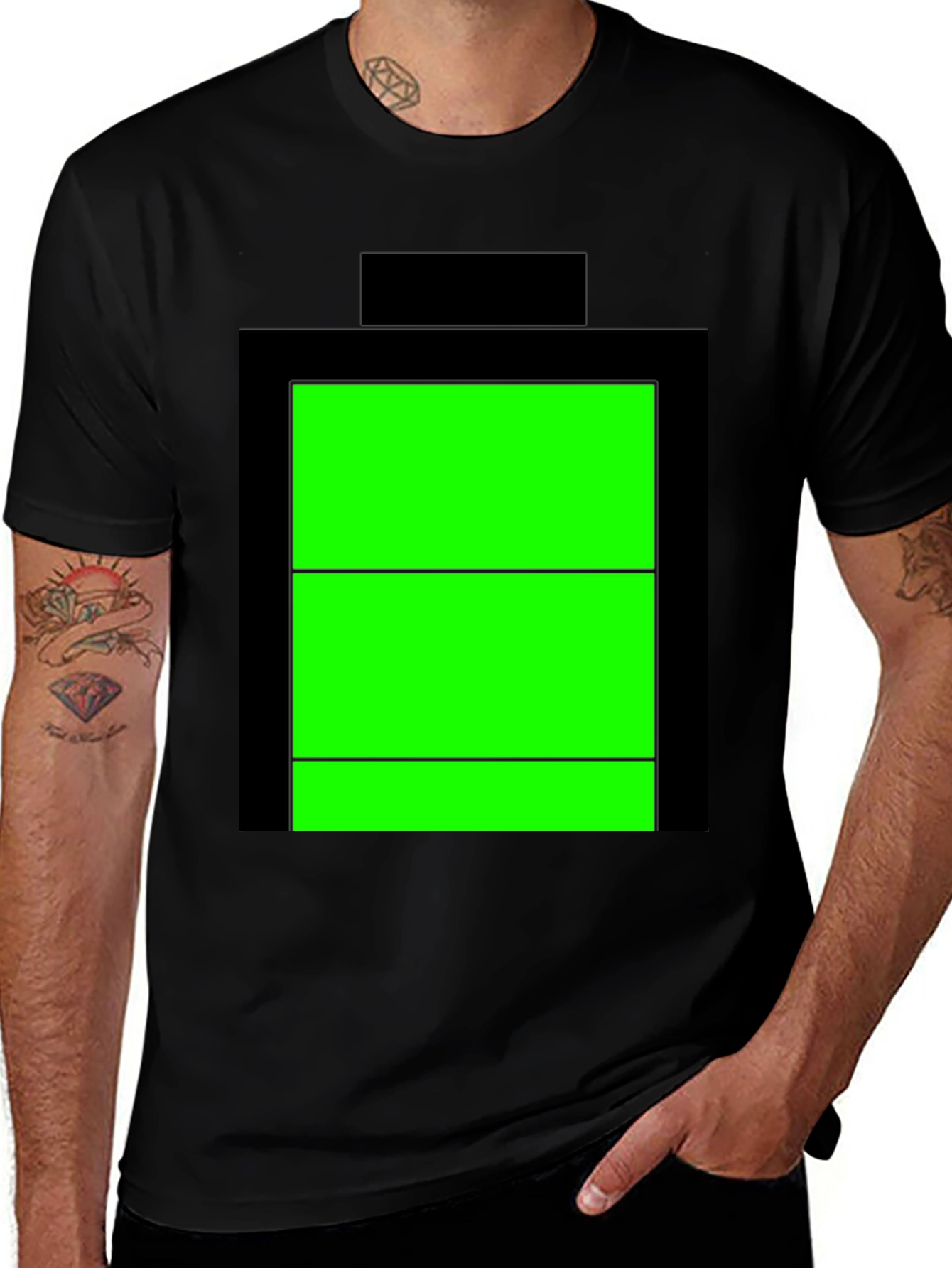 Full Battery Black T-Shirt - Power Up Your Style!