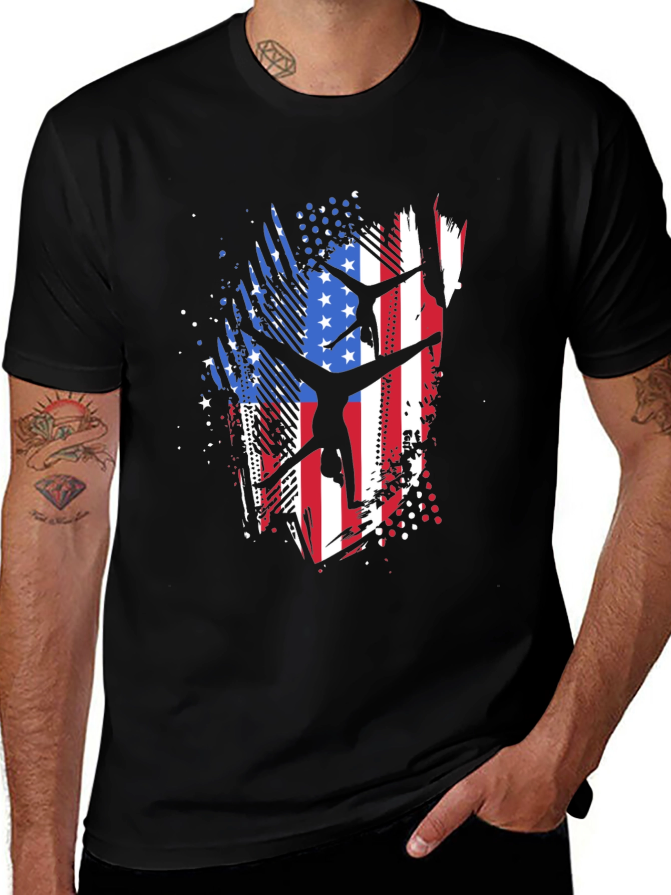 Patriotic Gymnastics USA Flag T-Shirt