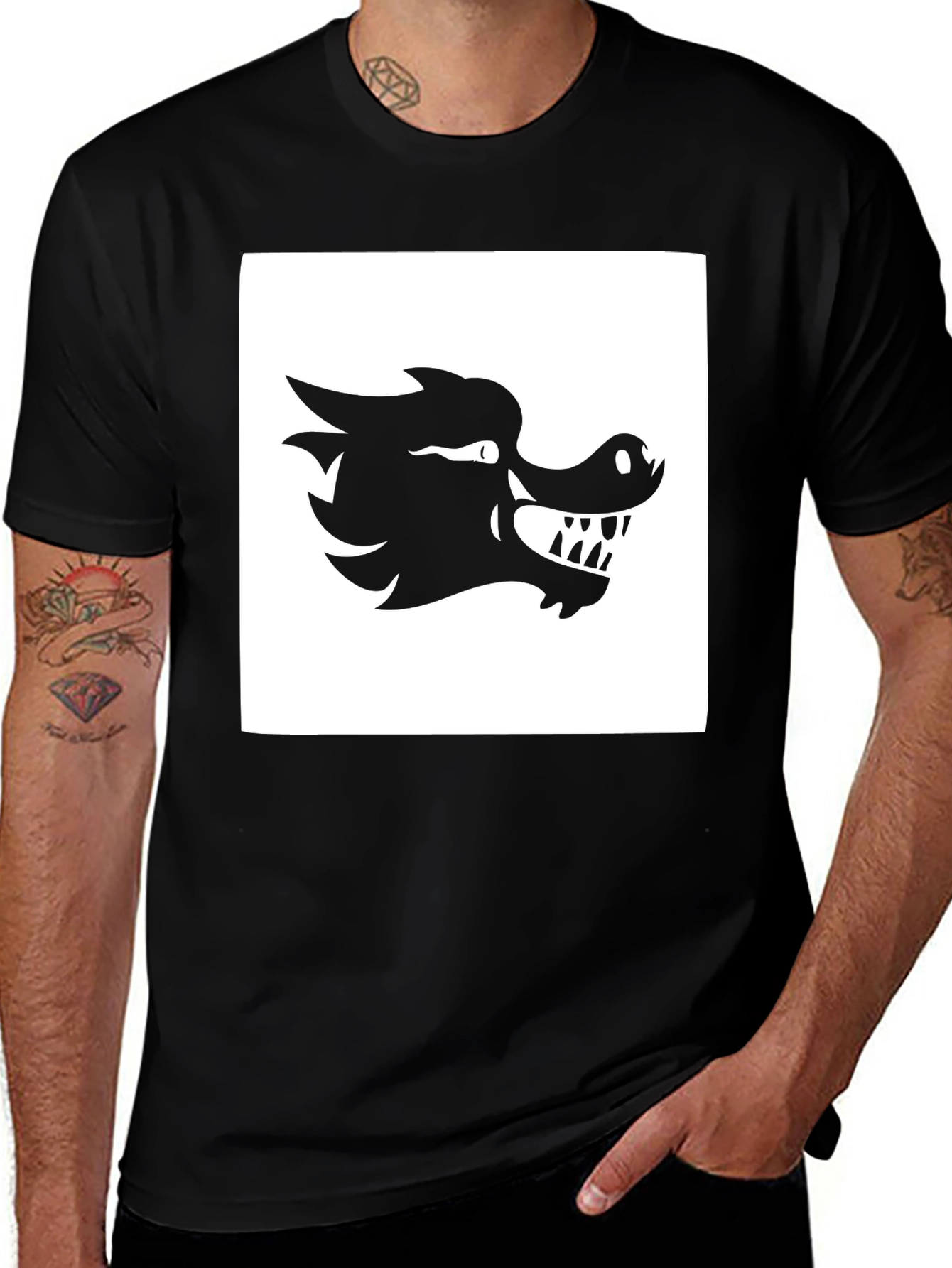 Variant 27 of Dragon Graphic T-Shirt - Bold Black Design
