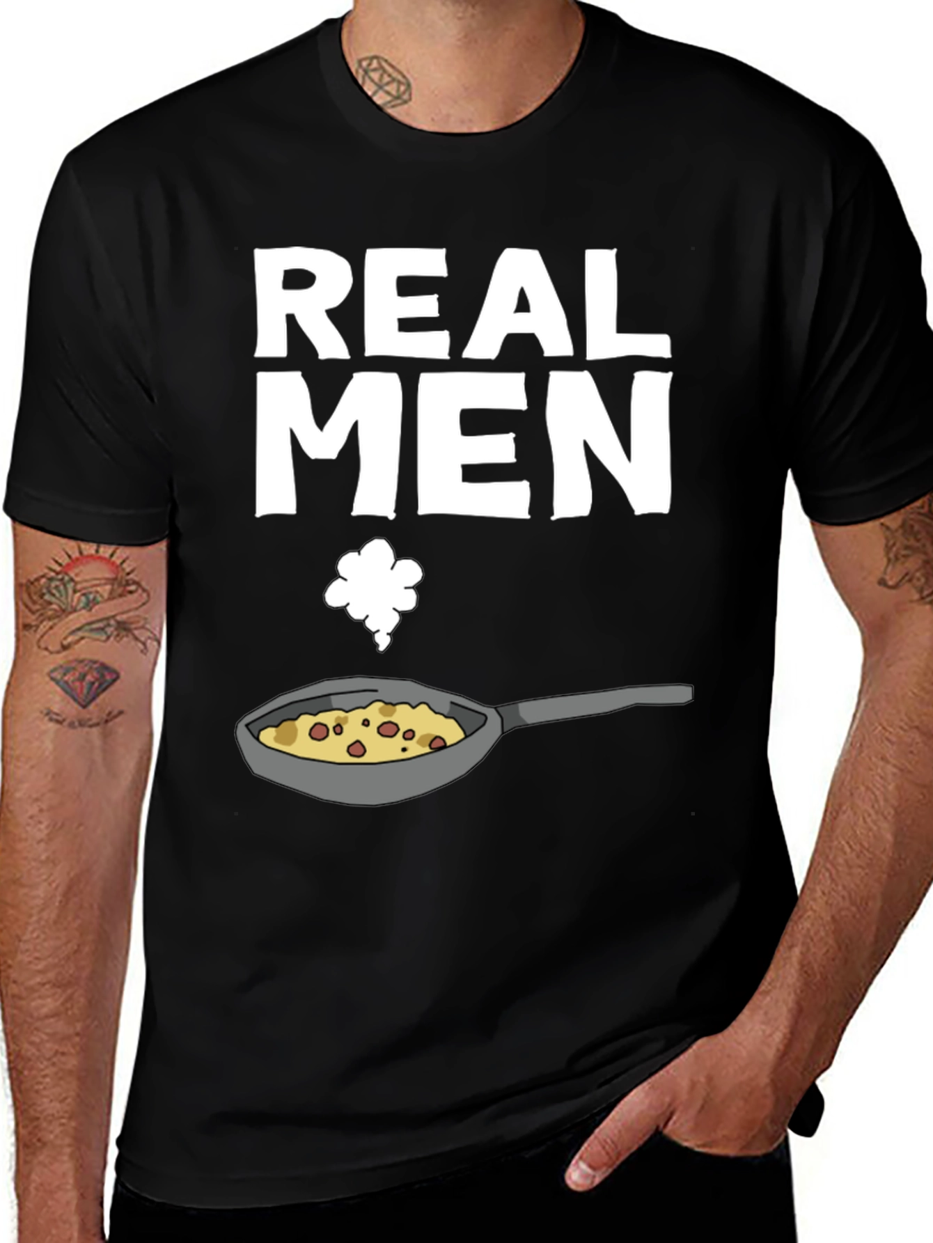 Variant 3 of Real Men Cook T-Shirt - Funny Culinary Graphic Tee