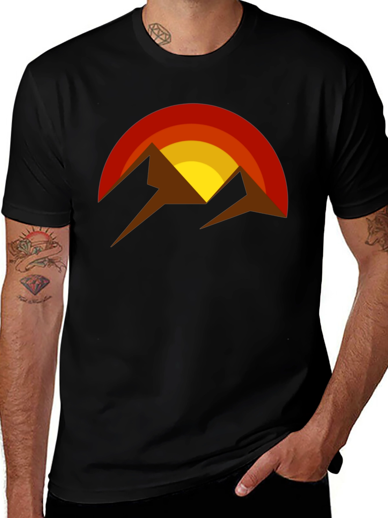 Variant 14 of Retro Mountain Sunset Graphic T-Shirt