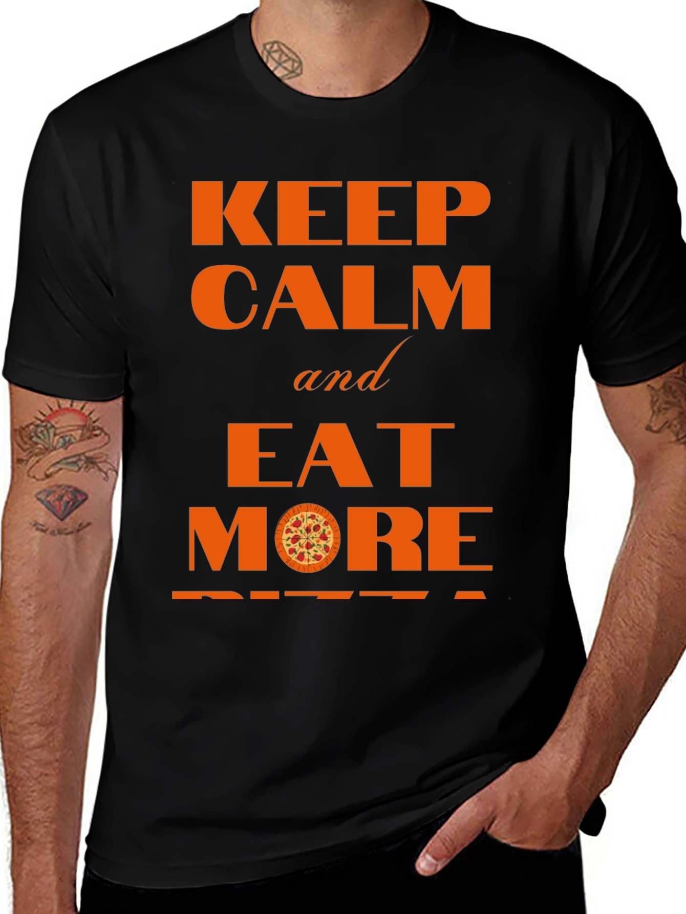 Variant 25 of Keep Calm and Eat More Pizza Graphic Tee