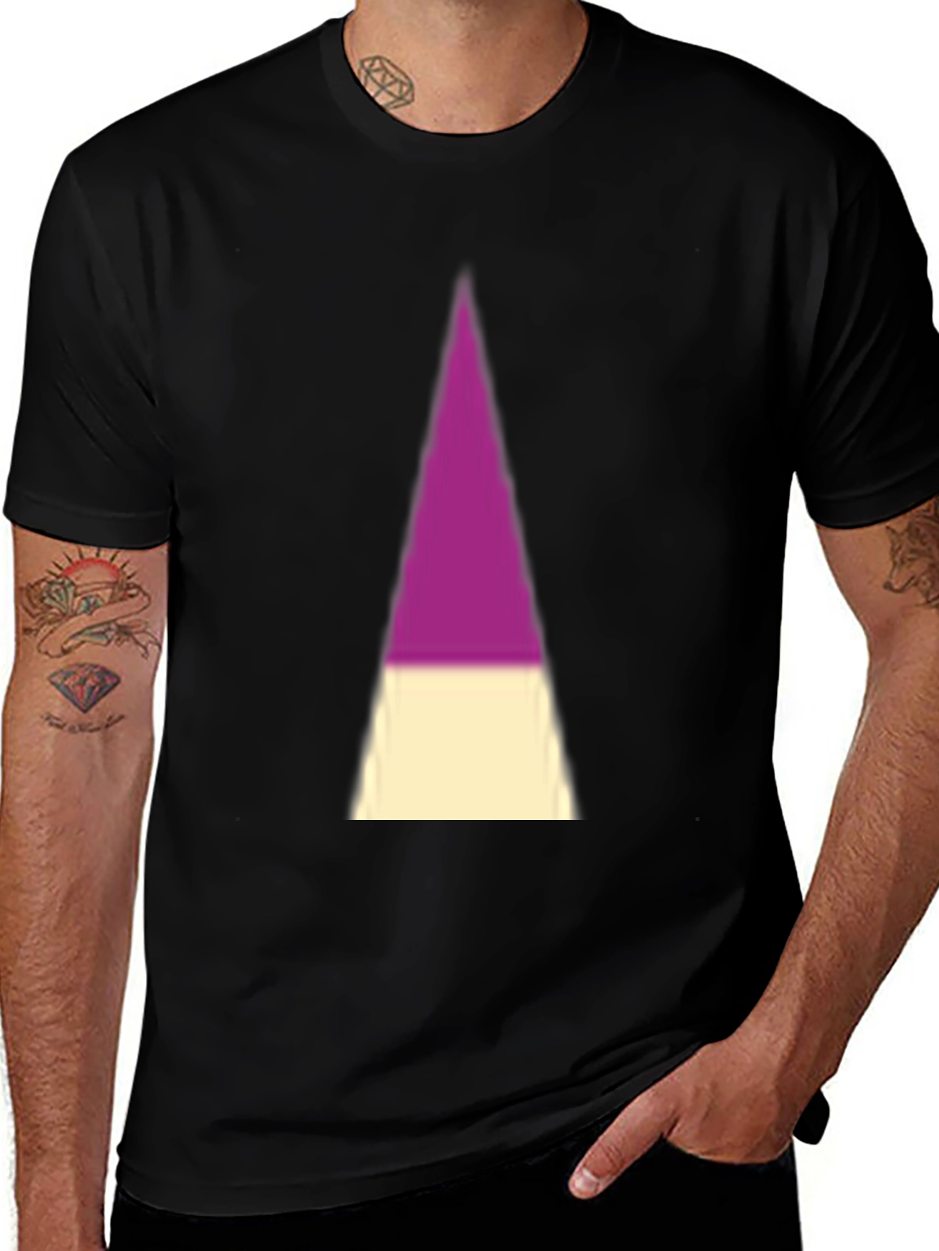 Purple & Cream Geometric Tee