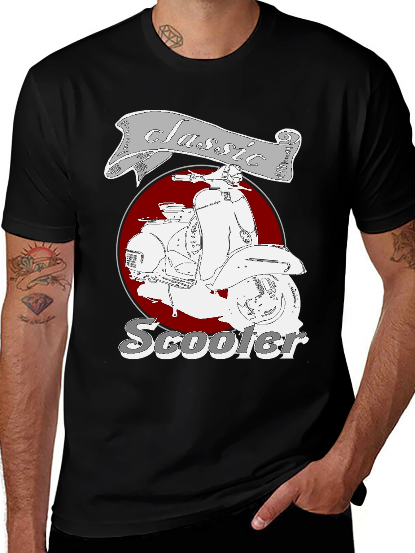 Variant 24 of Classic Scooter Graphic Tee - Retro Style
