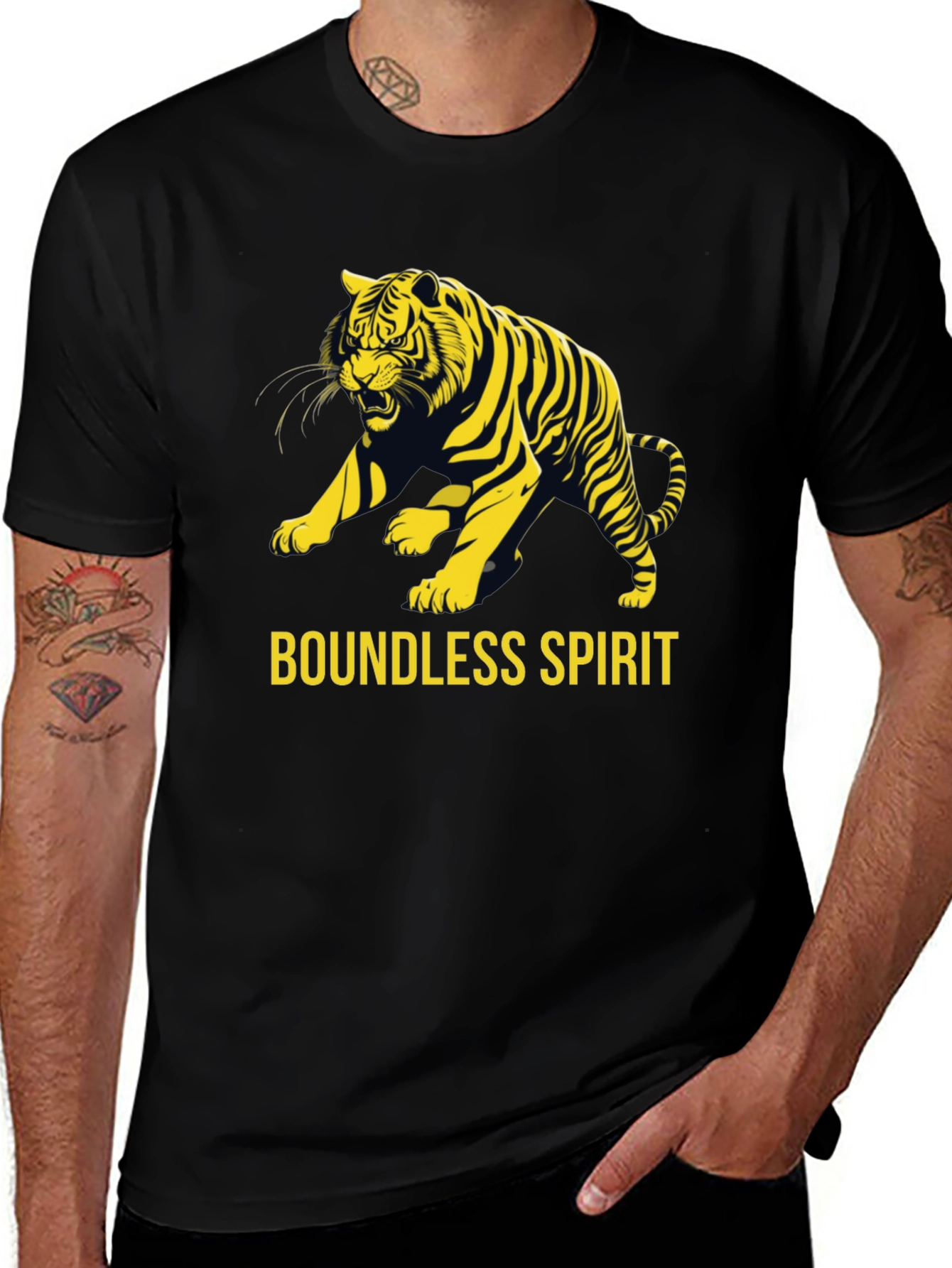 Variant 9 of Boundless Spirit Tiger Graphic Tee - Black