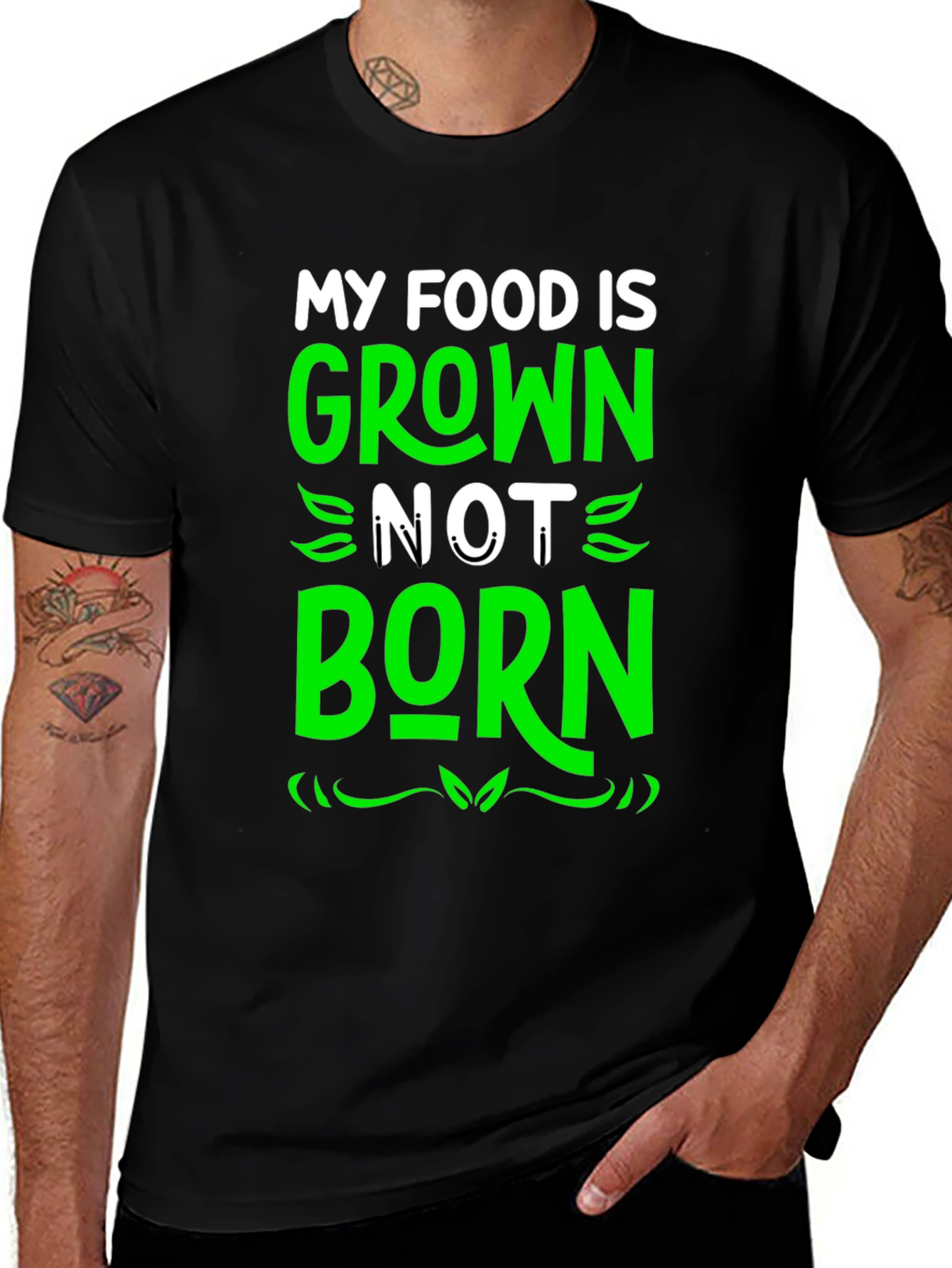 Variant 6 of Vegan Grown Not Born Graphic Tee