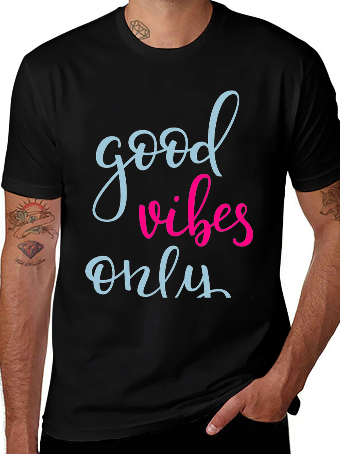 Variant 15 of Good Vibes Only Graphic Tee - Black