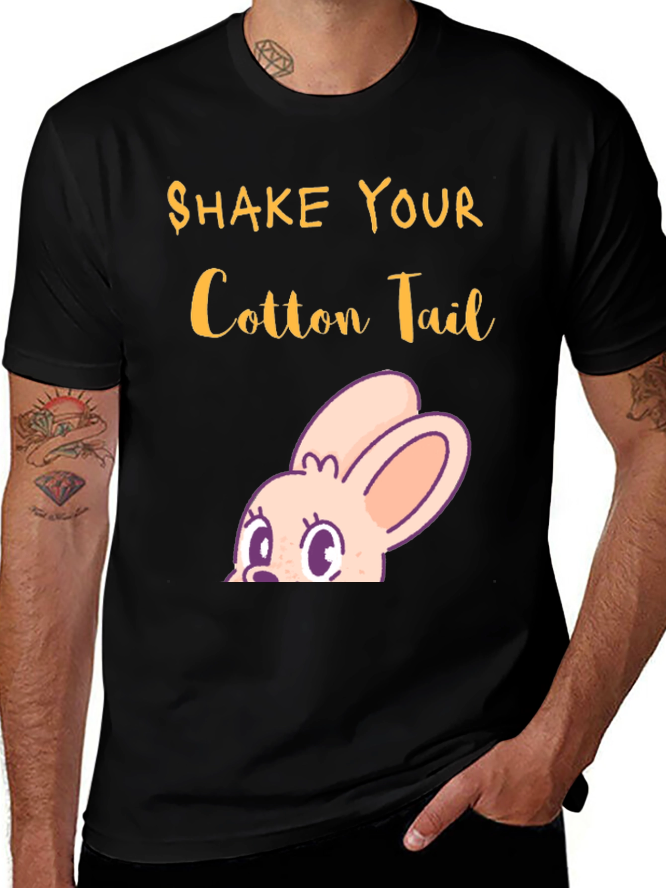 Variant 2 of Shake Your Cotton Tail Black T-Shirt