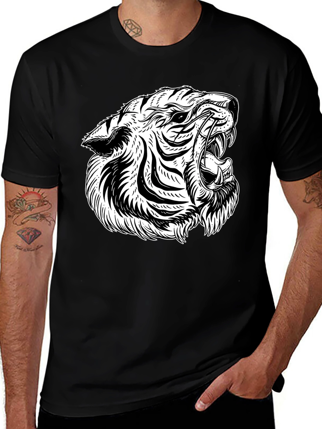 Variant 19 of Black Tiger Graphic Tee - Bold & Stylish