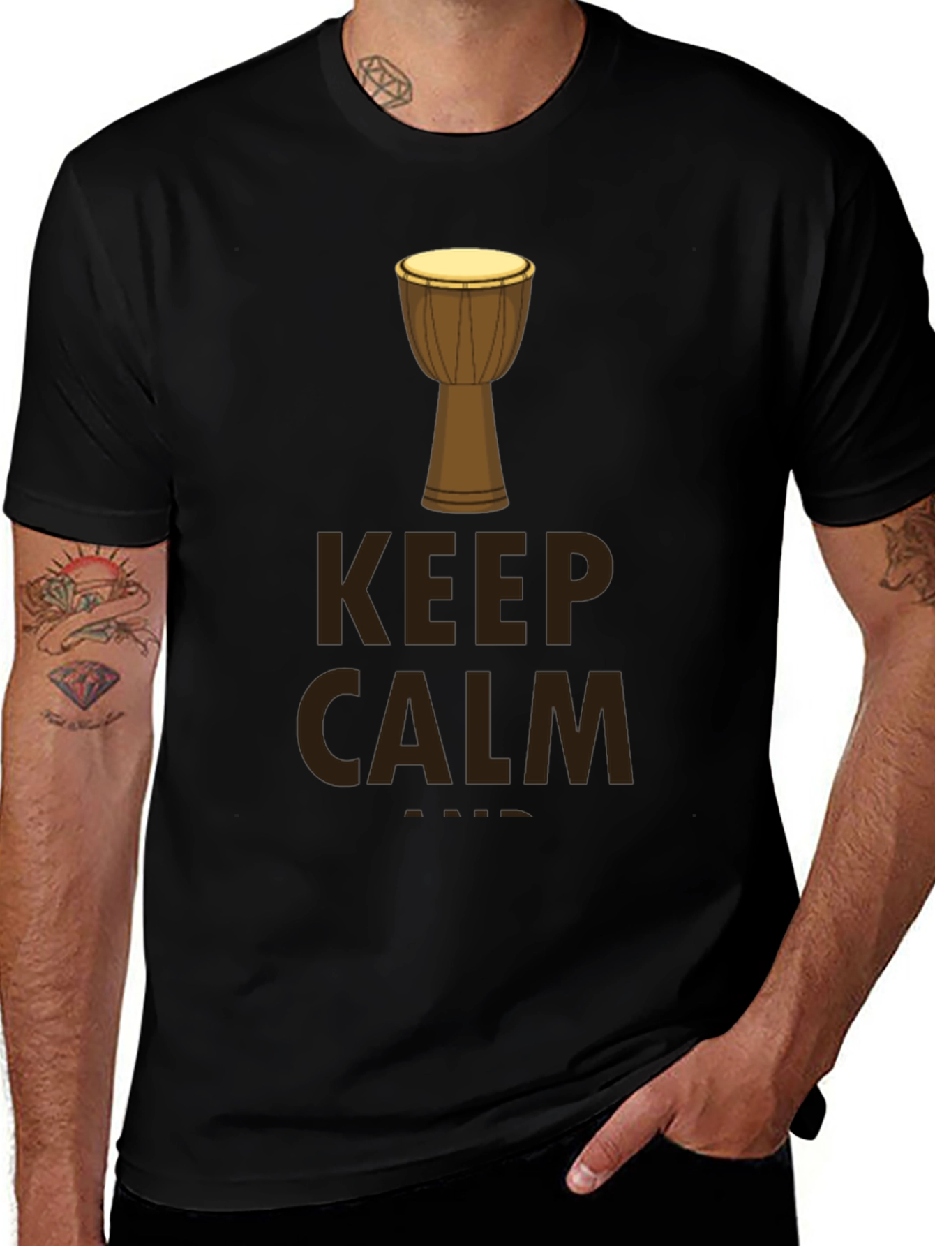Variant 3 of Keep Calm and Drum On Black T-Shirt