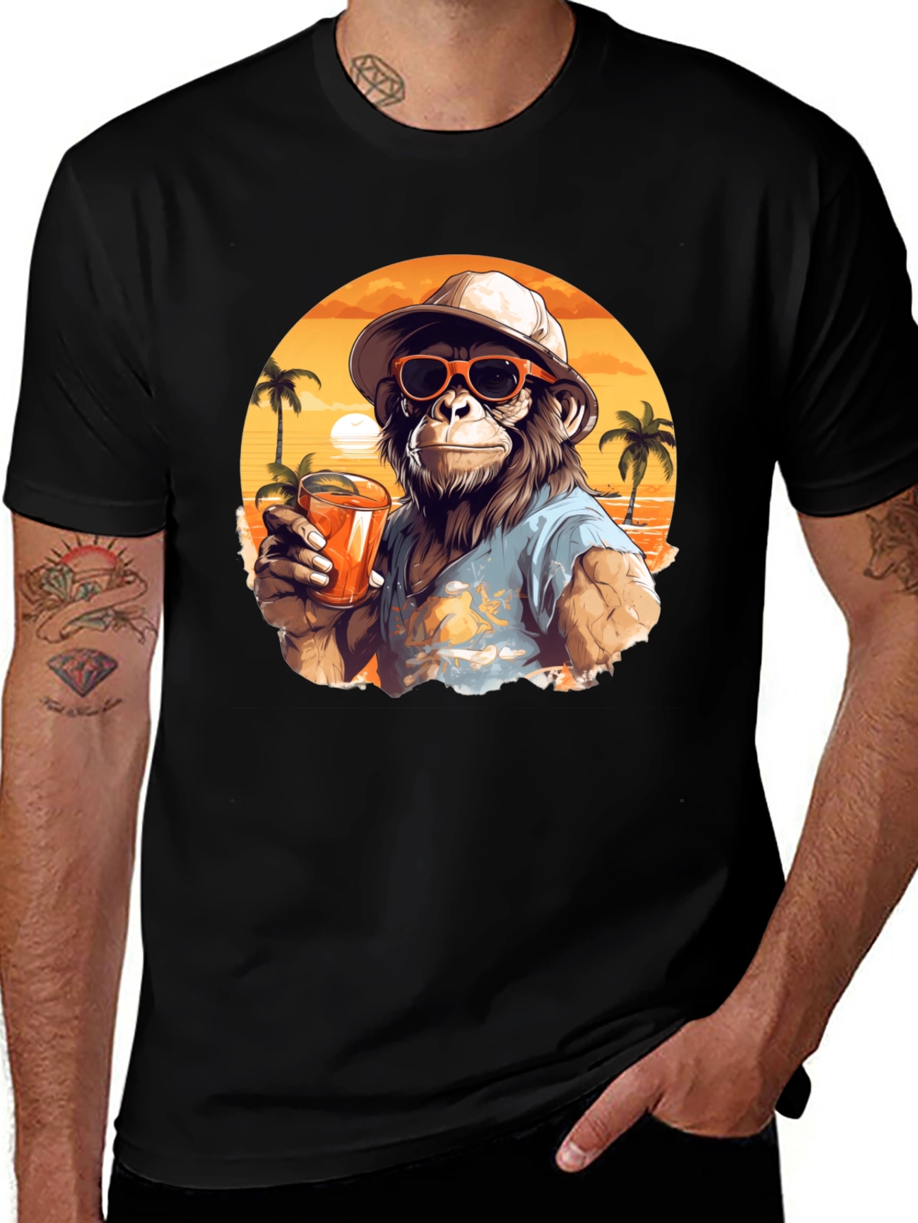 Variant 2 of Tropical Monkey Graphic Tee - Island Vibes