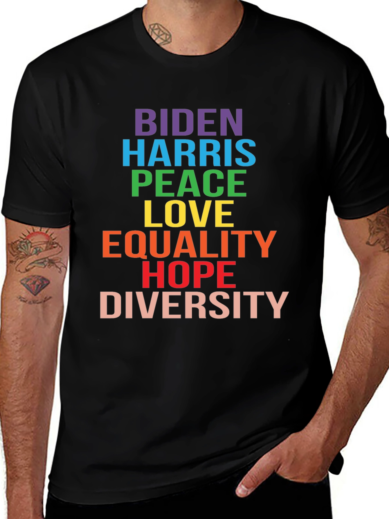 Variant 3 of Biden Harris Peace Love Equality T-Shirt