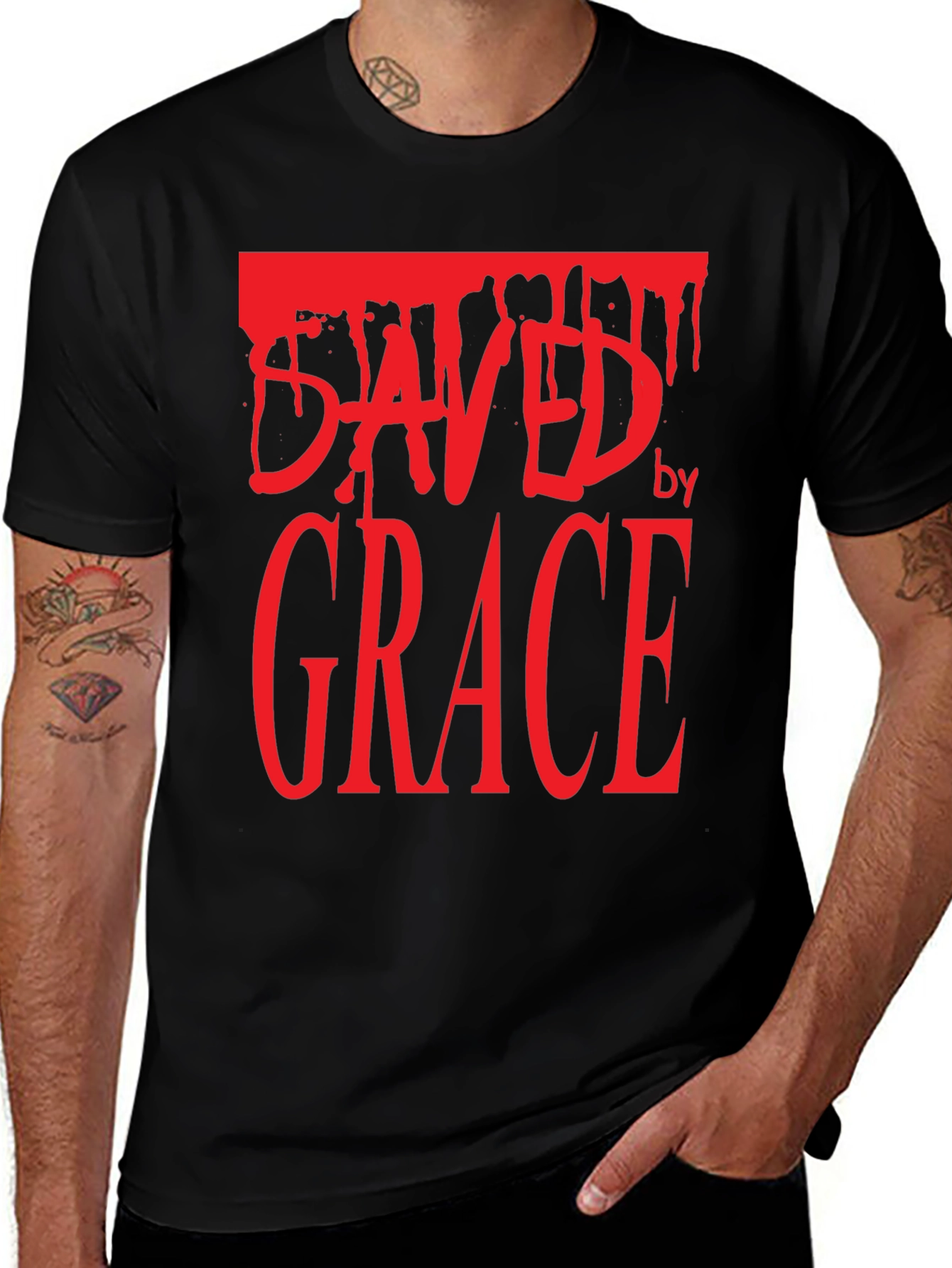 Saved by Grace T-Shirt - Religious Graphic Tee