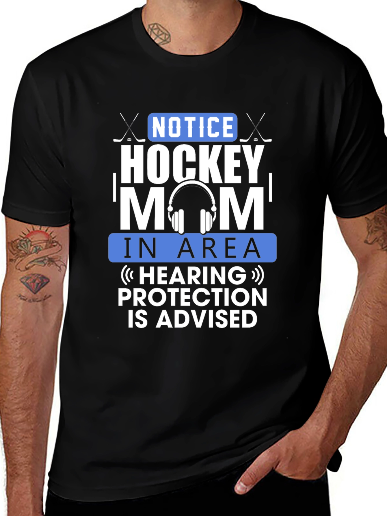 Variant 22 of Hockey Mom T-Shirt - Hearing Protection Advised