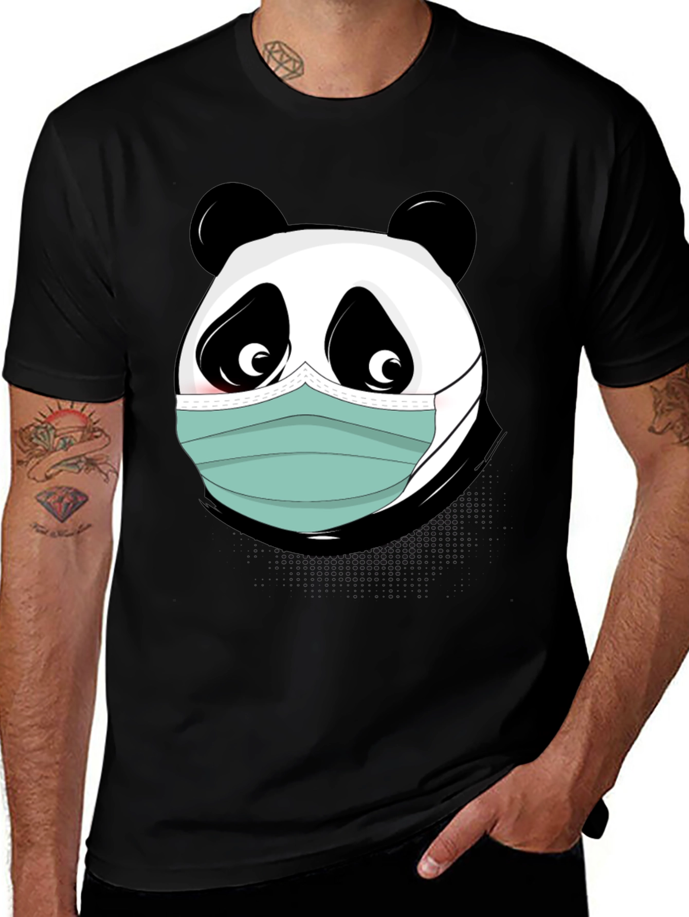 Variant 16 of Panda Face Mask T-Shirt - Stay Safe and Stylish
