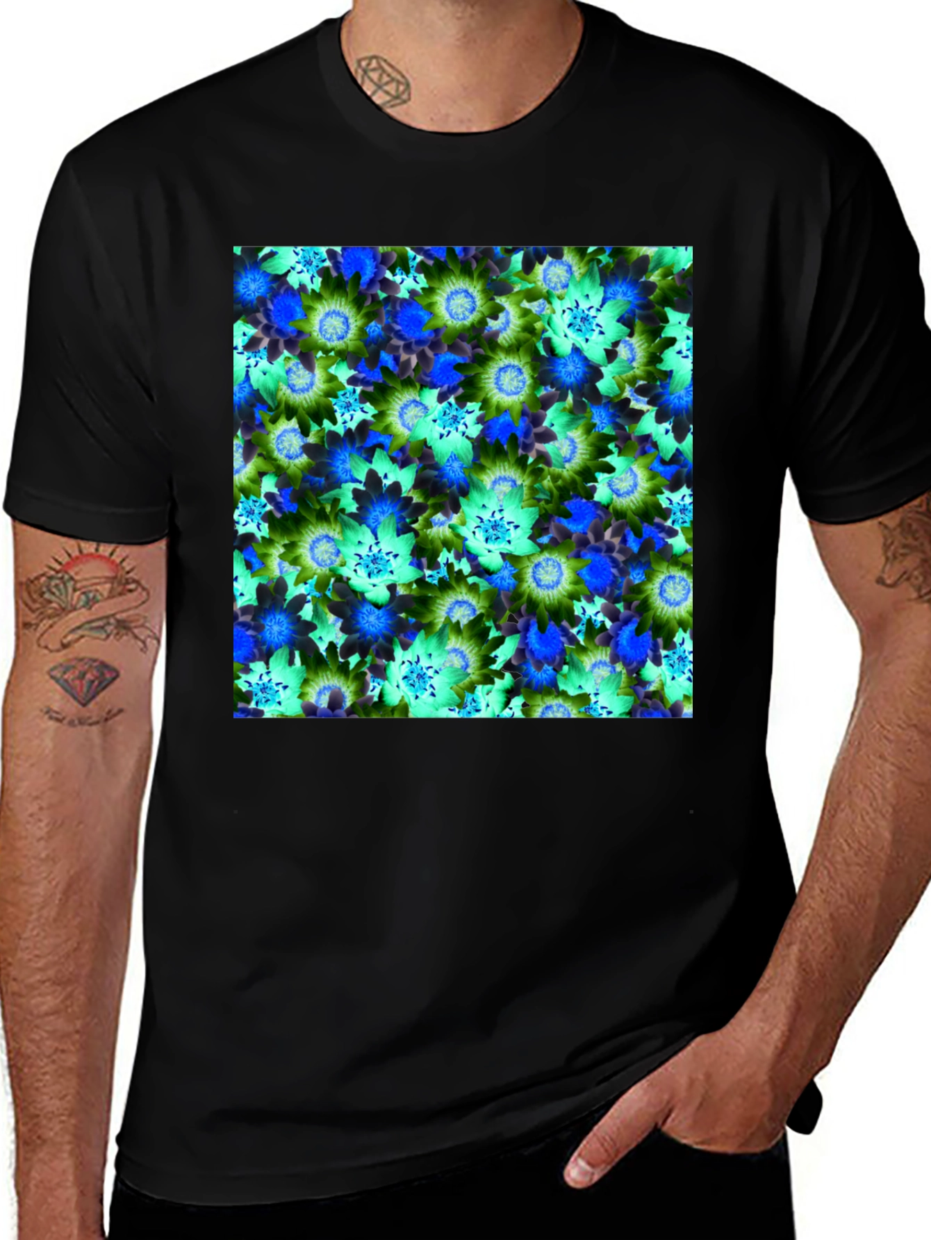 Variant 22 of Floral Pattern T-Shirt - Vivid Design