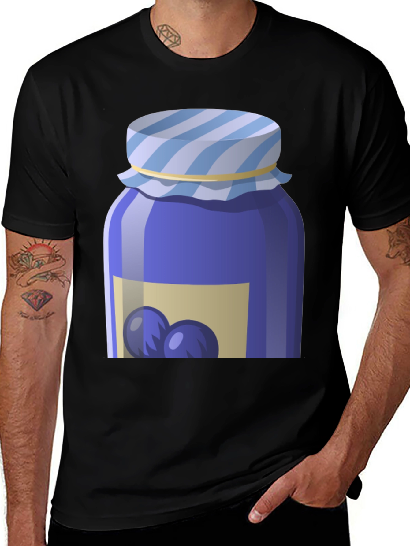 Blueberry Jam Jar T-Shirt - Quirky Food Tee
