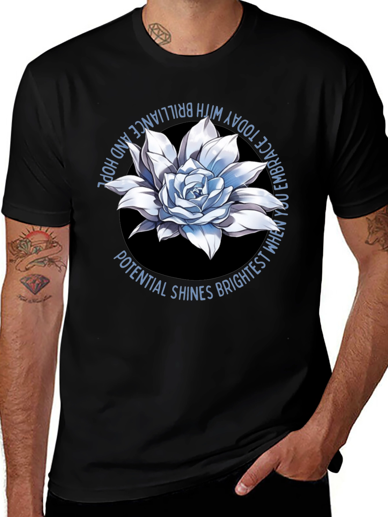 Variant 24 of Floral Graphic Tee - Embrace Brilliance and Hope