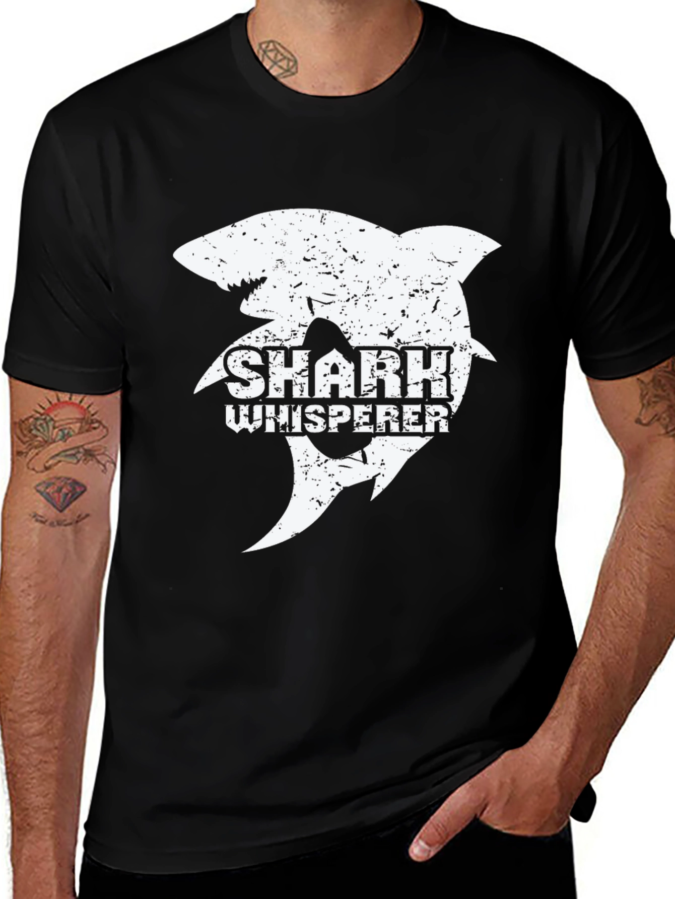 Variant 27 of Shark Whisperer Graphic Tee - Black