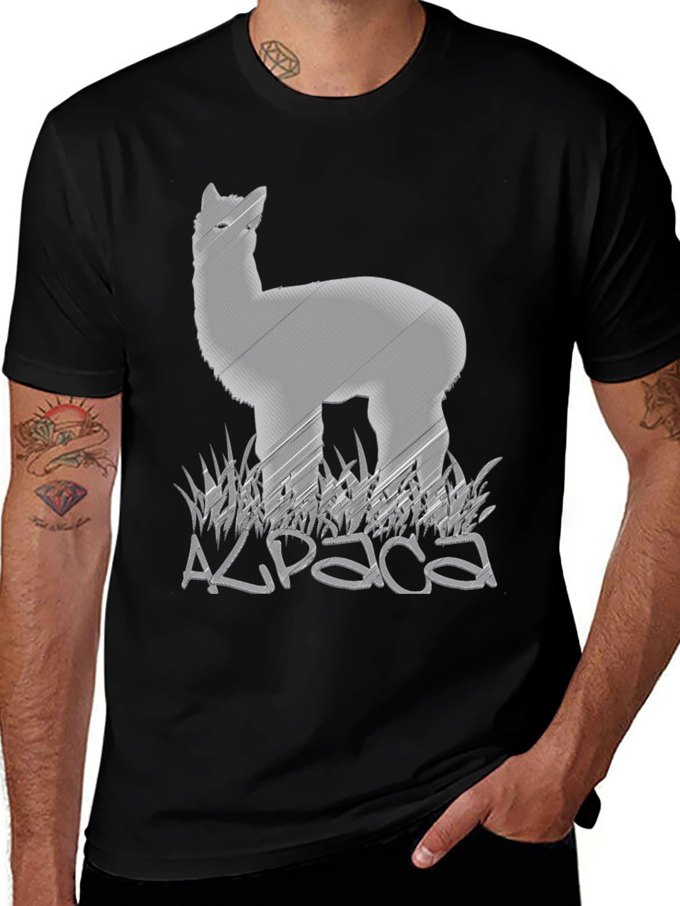 Variant 25 of Alpaca Graphic Tee - Soft Cotton Blend
