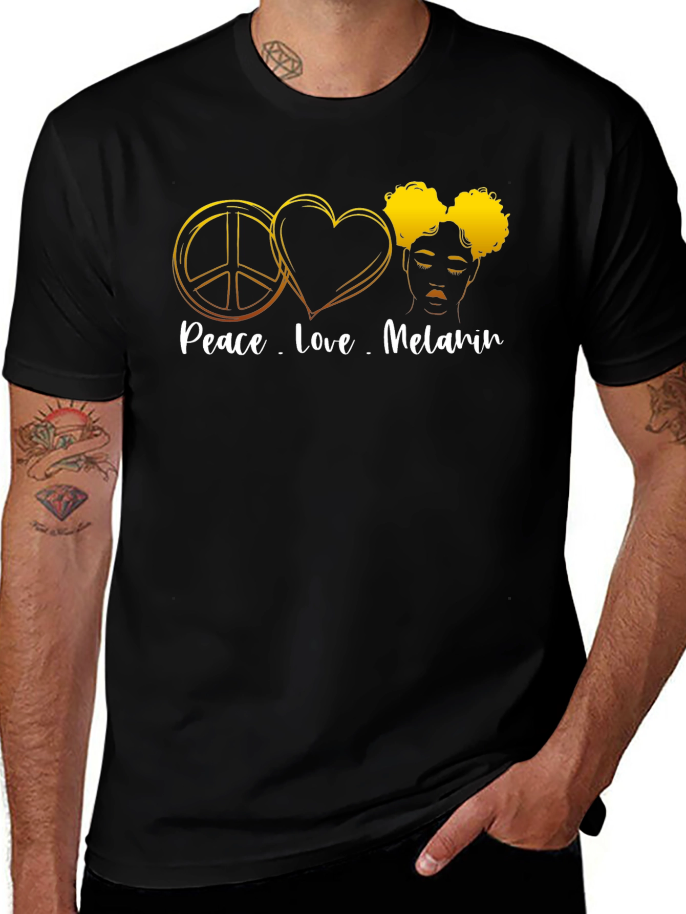 Variant 10 of Peace Love Melanin Graphic T-Shirt