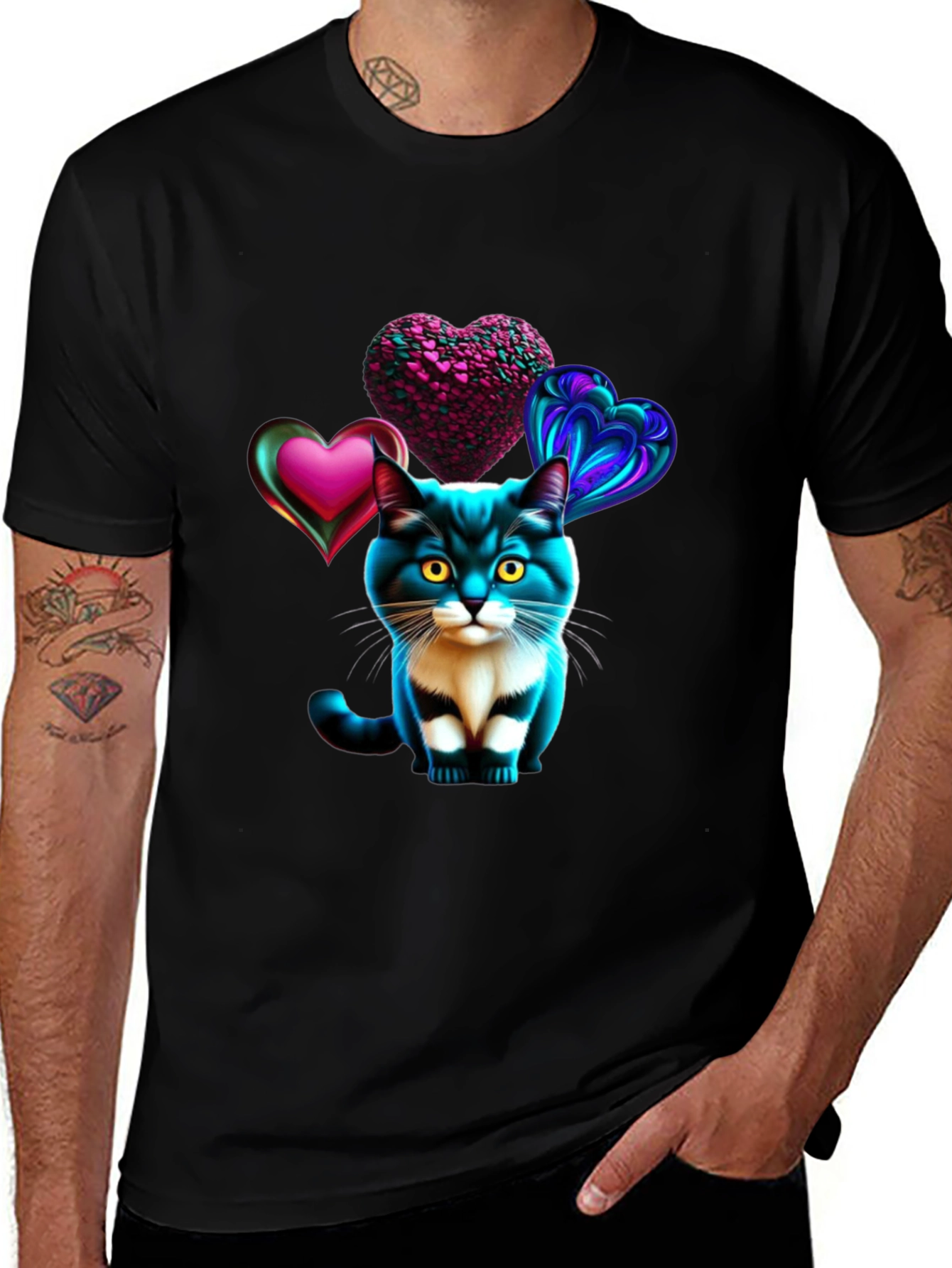 Variant 19 of Heart Cat Tee - Stylish Graphic T-Shirt