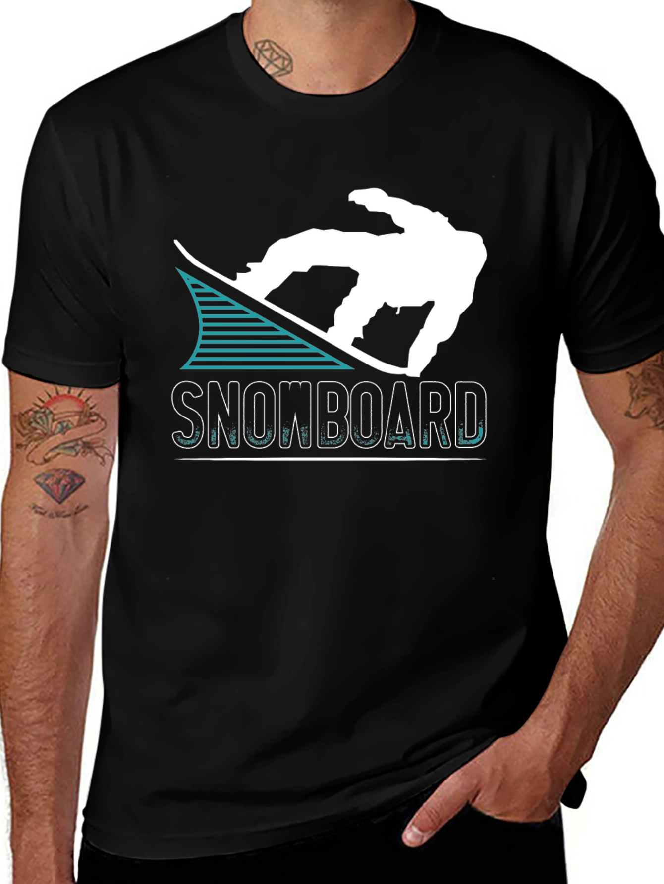 Variant 2 of Snowboard Graphic Tee - Black
