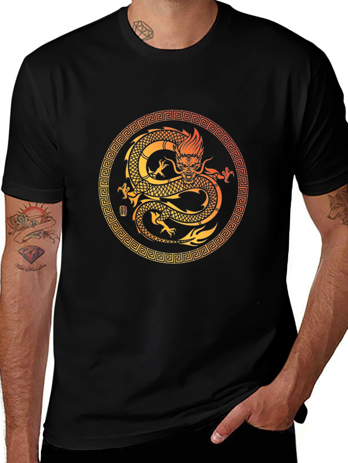 Variant 30 of Dragon Graphic T-Shirt - Black