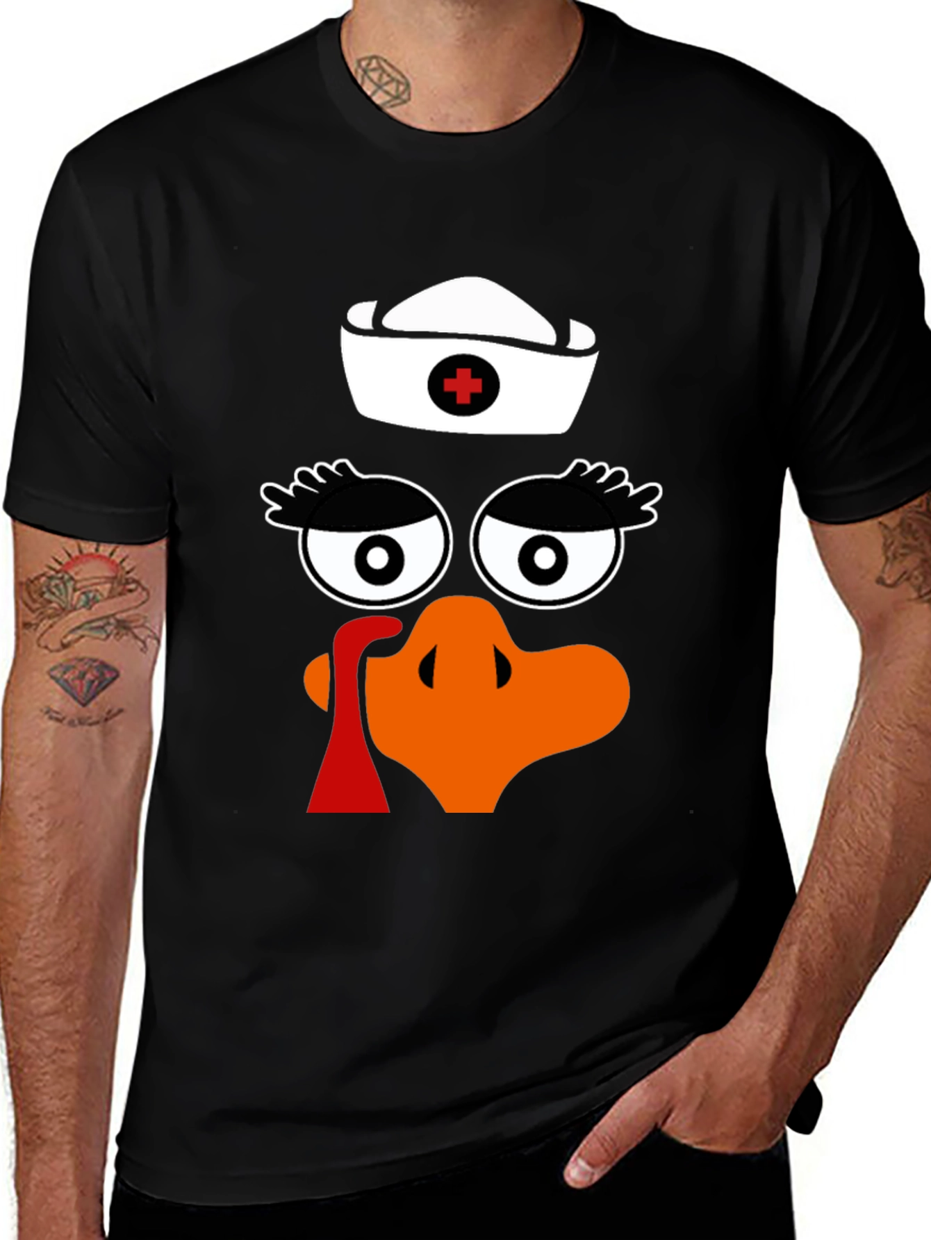 Funny Turkey Nurse T-Shirt Thanksgiving Holiday Tee