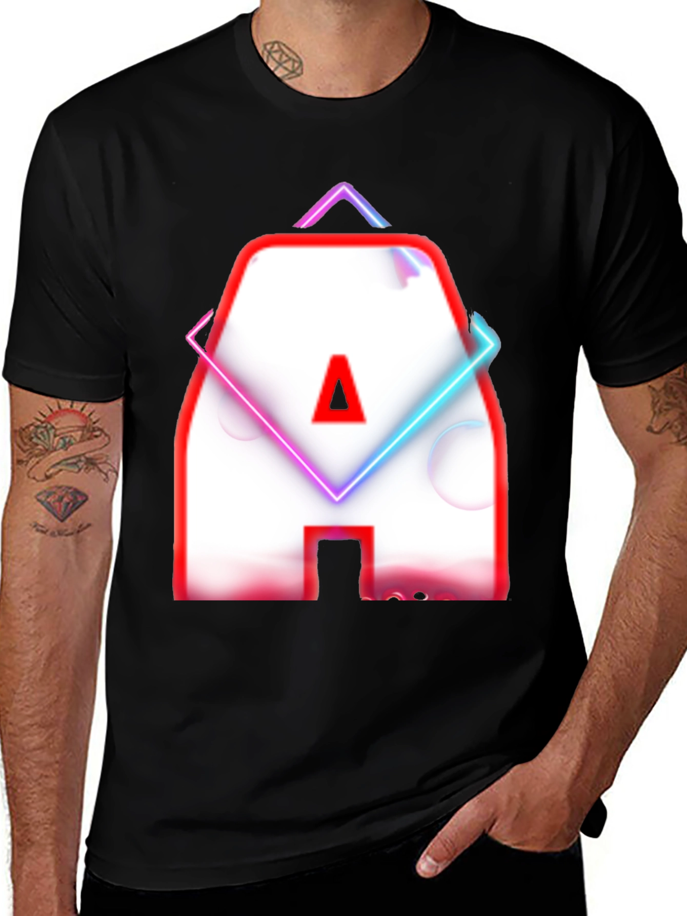 Variant 14 of Neon Letter A Graphic T-Shirt - Modern Design