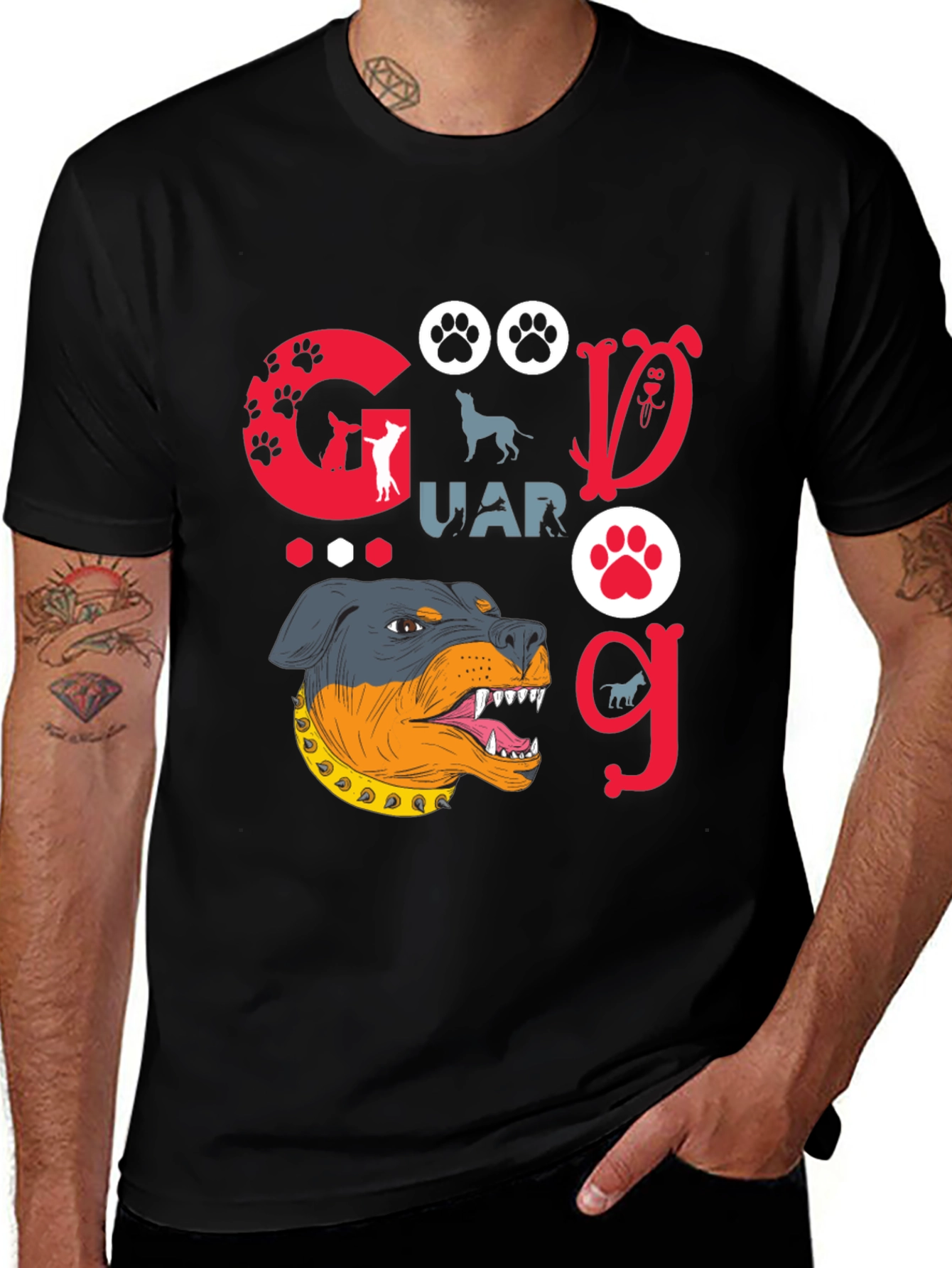 Variant 10 of Guard Dog Graphic Tee - Rottweiler Design