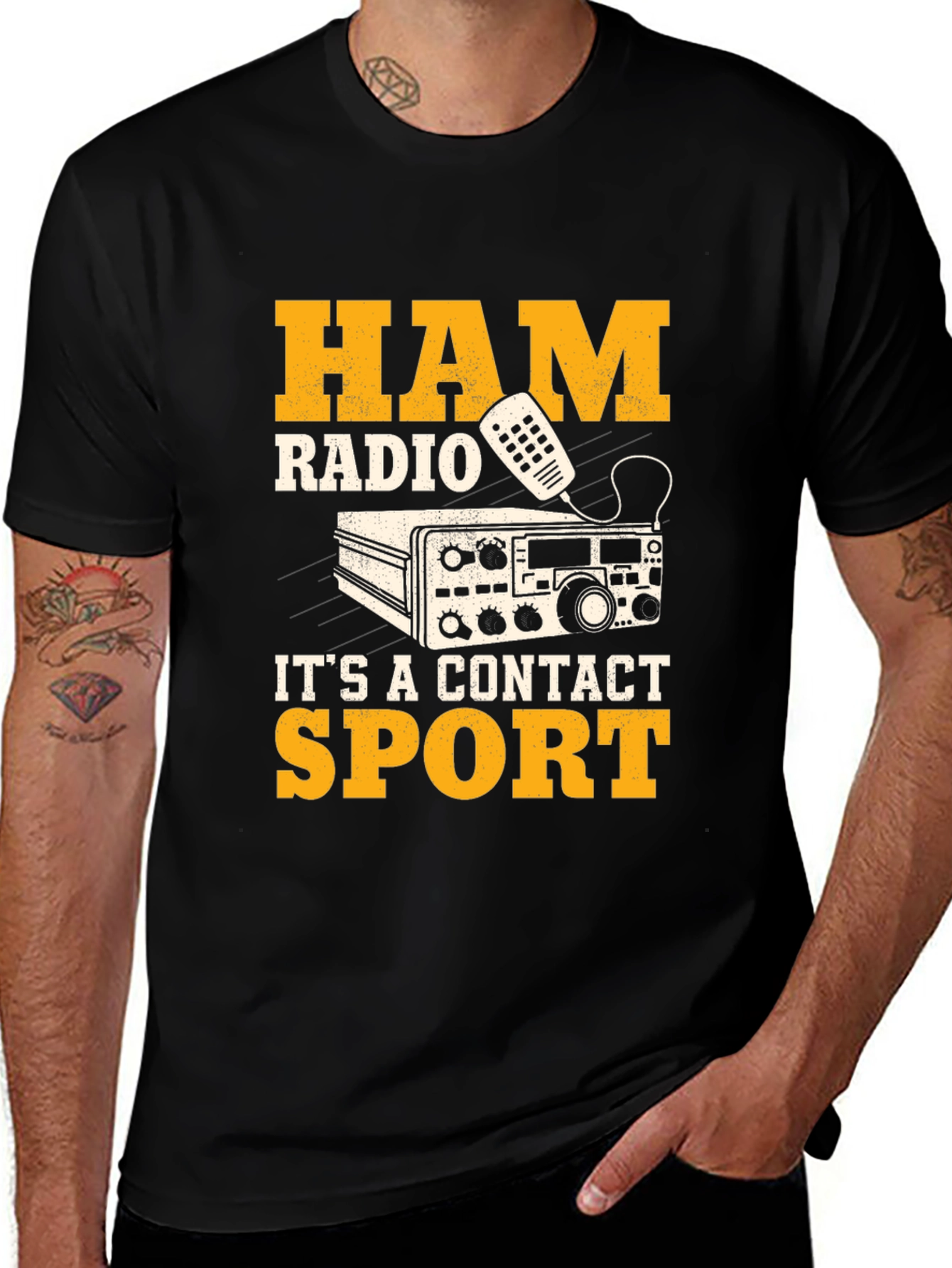 Variant 13 of Ham Radio It's A Contact Sport T-Shirt